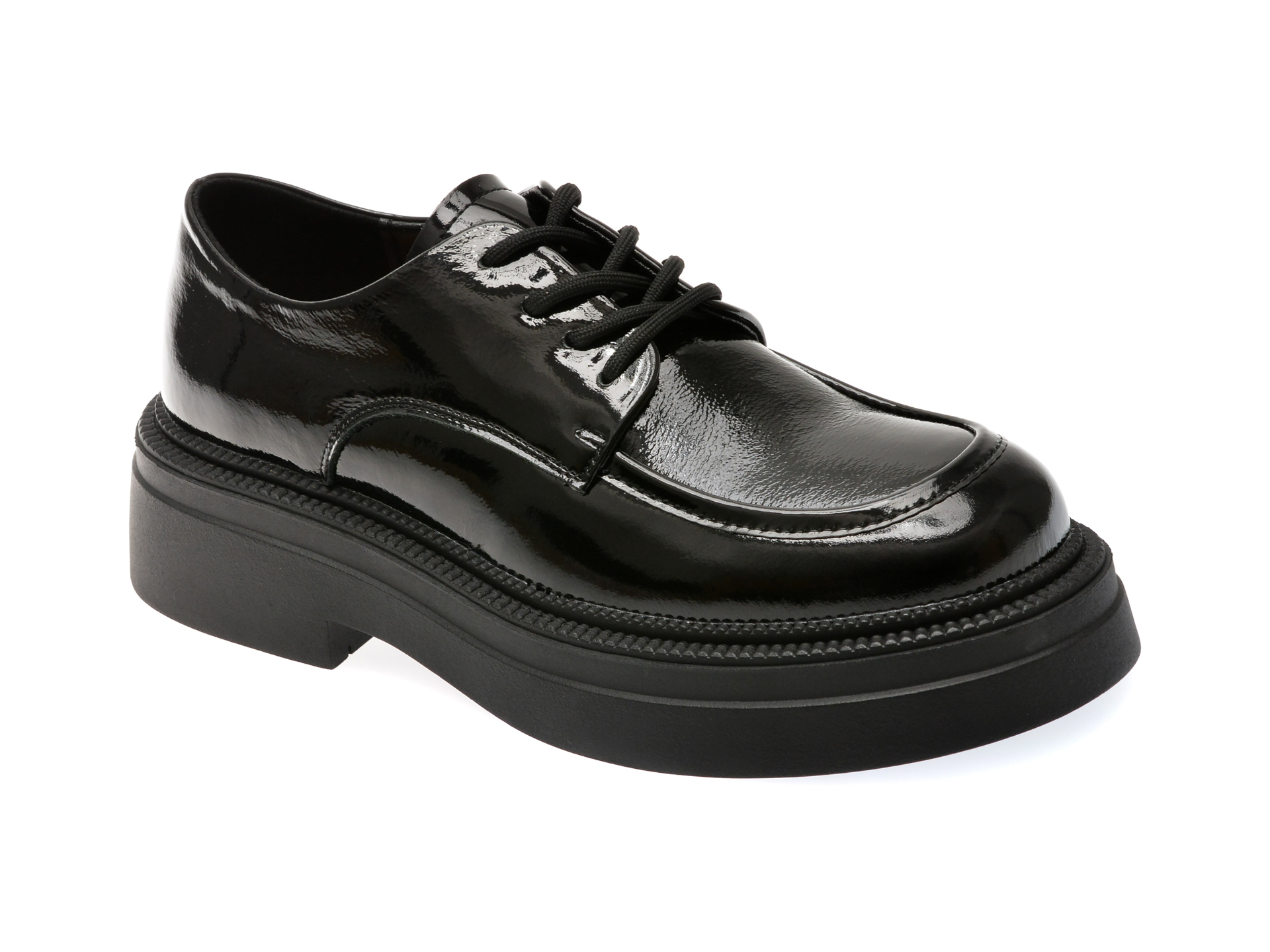 Pantofi casual FLAVIA PASSINI negri, 170307, din piele naturala lacuita