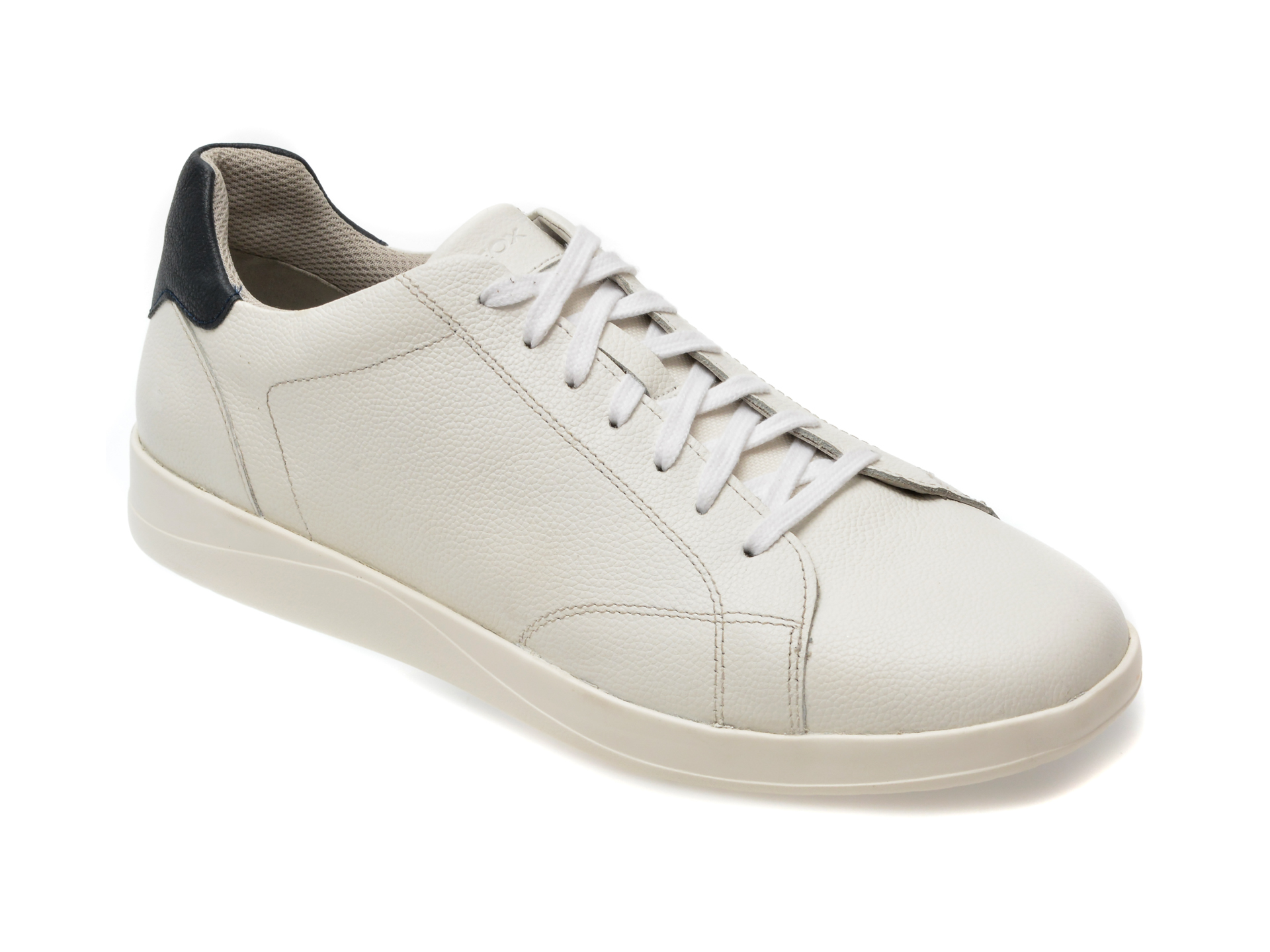 Pantofi casual GEOX albi, U456FB, din piele naturala