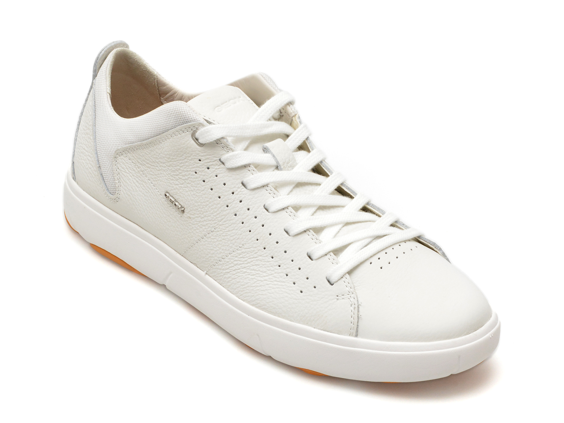 Pantofi casual GEOX albi, U948FA, din piele naturala