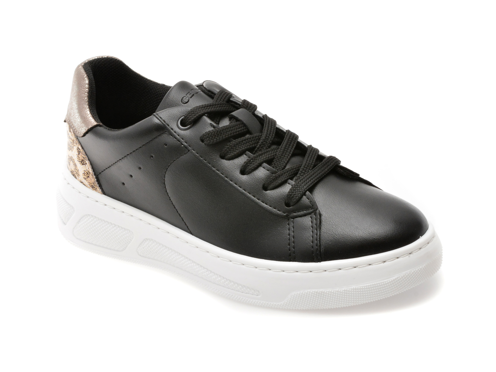 Pantofi casual GEOX negri, D35VXA, din piele ecologica