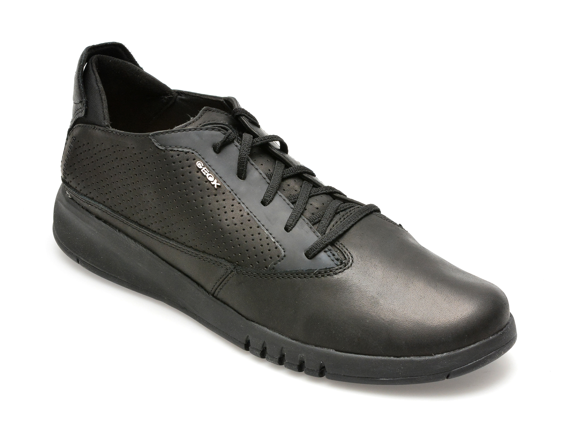 Pantofi casual GEOX negri, U927FA, din piele naturala