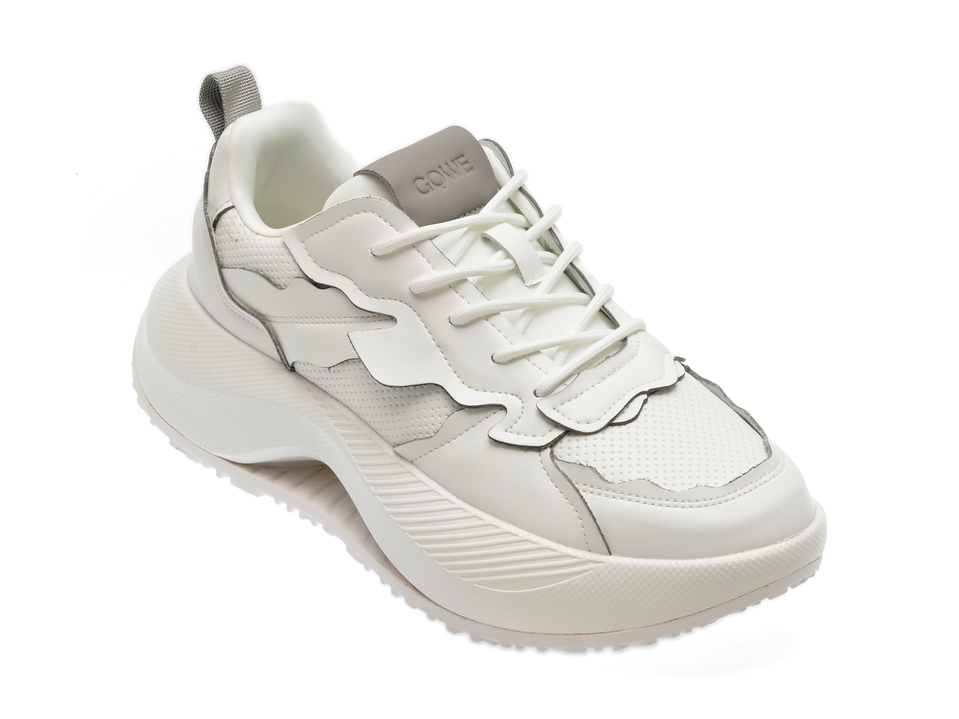 Pantofi casual GQWE albi, 23810, din piele ecologica