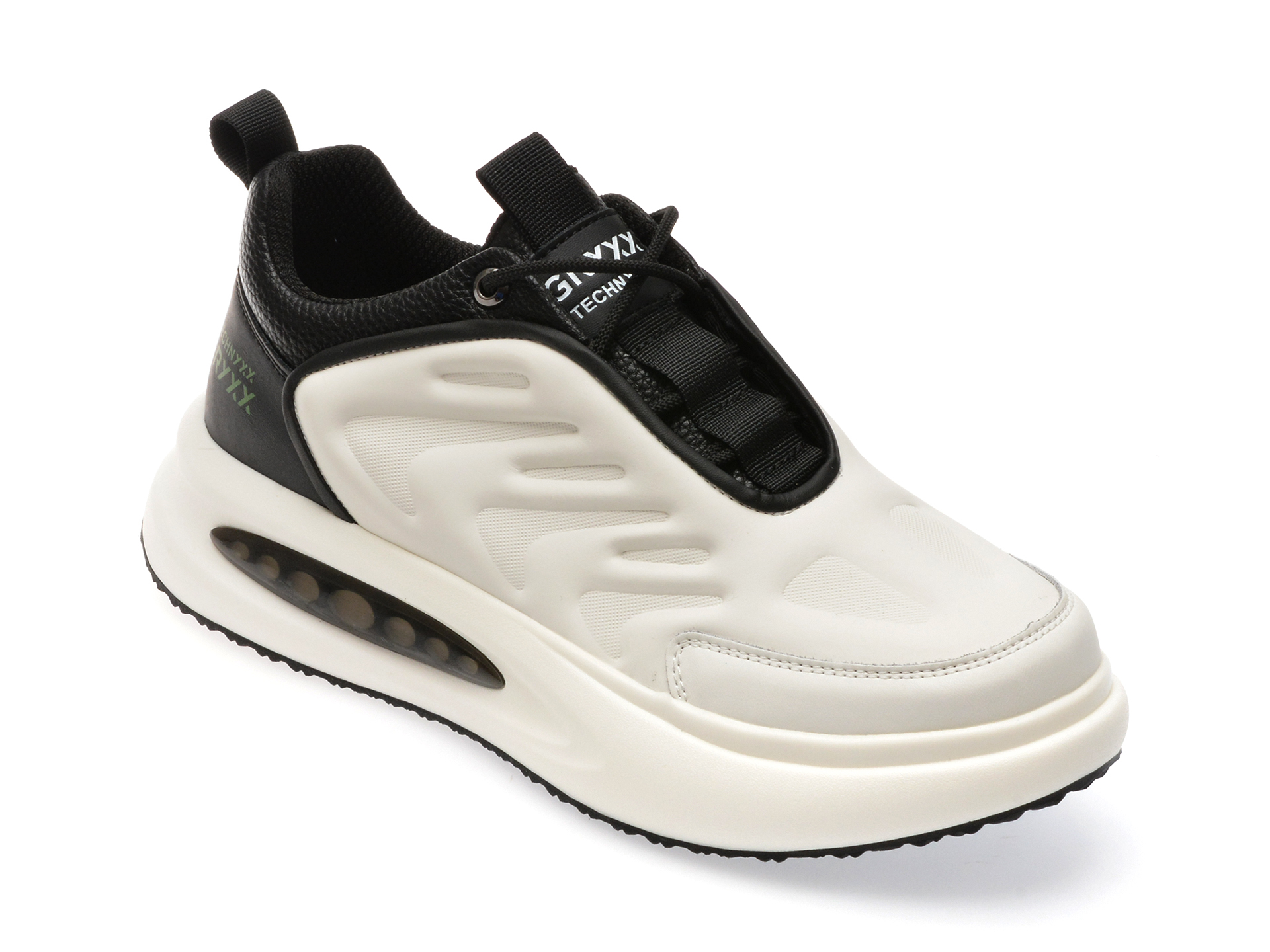 Pantofi casual GRYXX alb-negru, K908, din piele ecologica