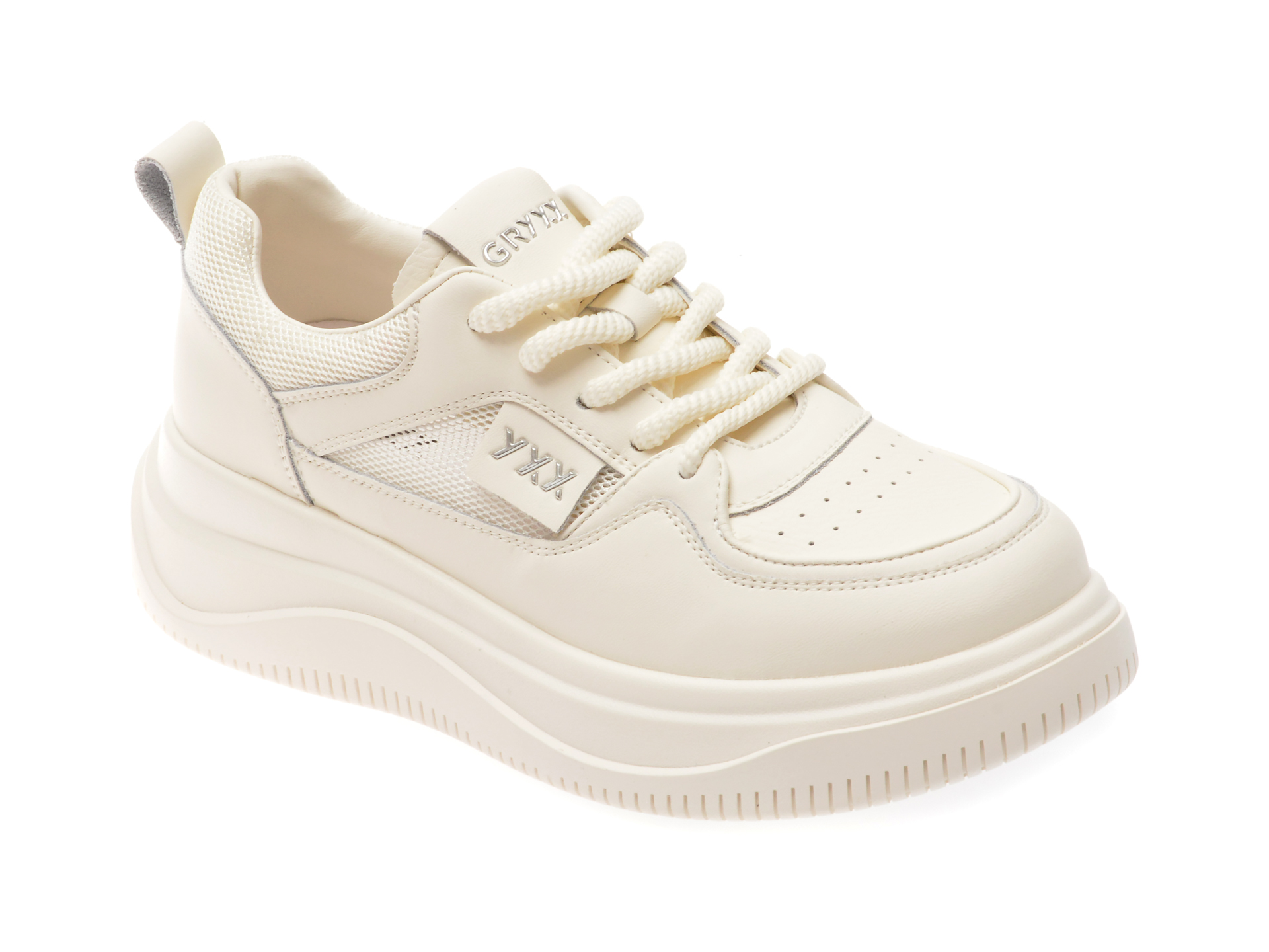 Pantofi casual GRYXX albi, 2K058, din material textil