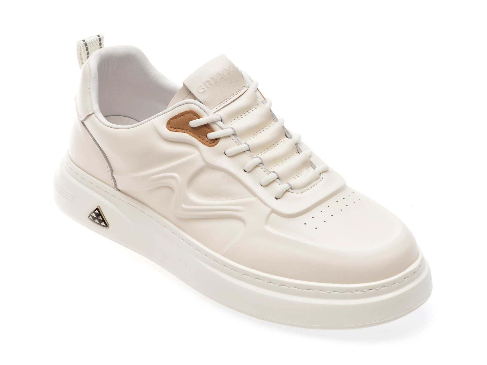 Pantofi casual GRYXX albi, 3171, din piele naturala