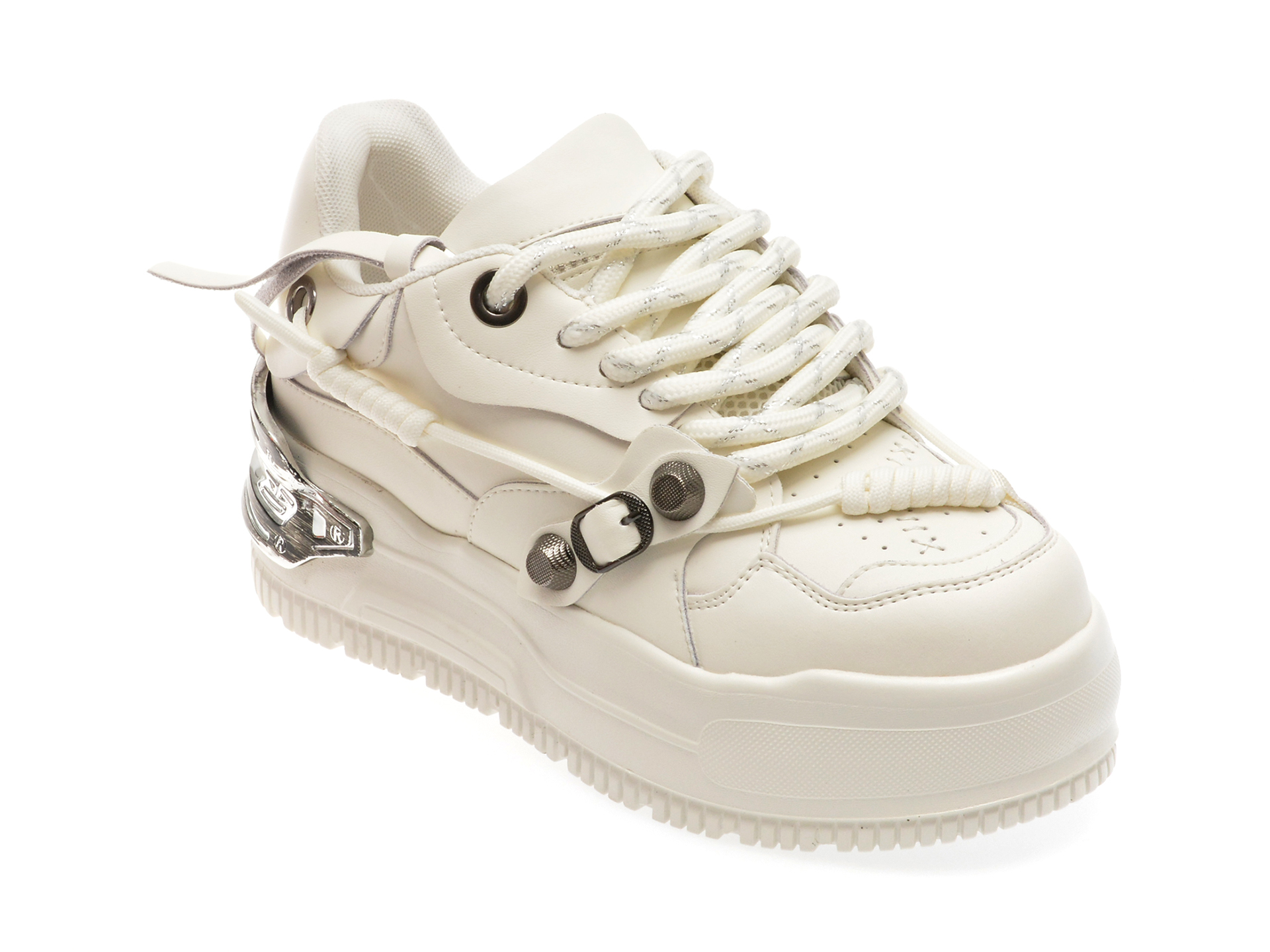 Pantofi casual GRYXX albi, 80251, din piele naturala