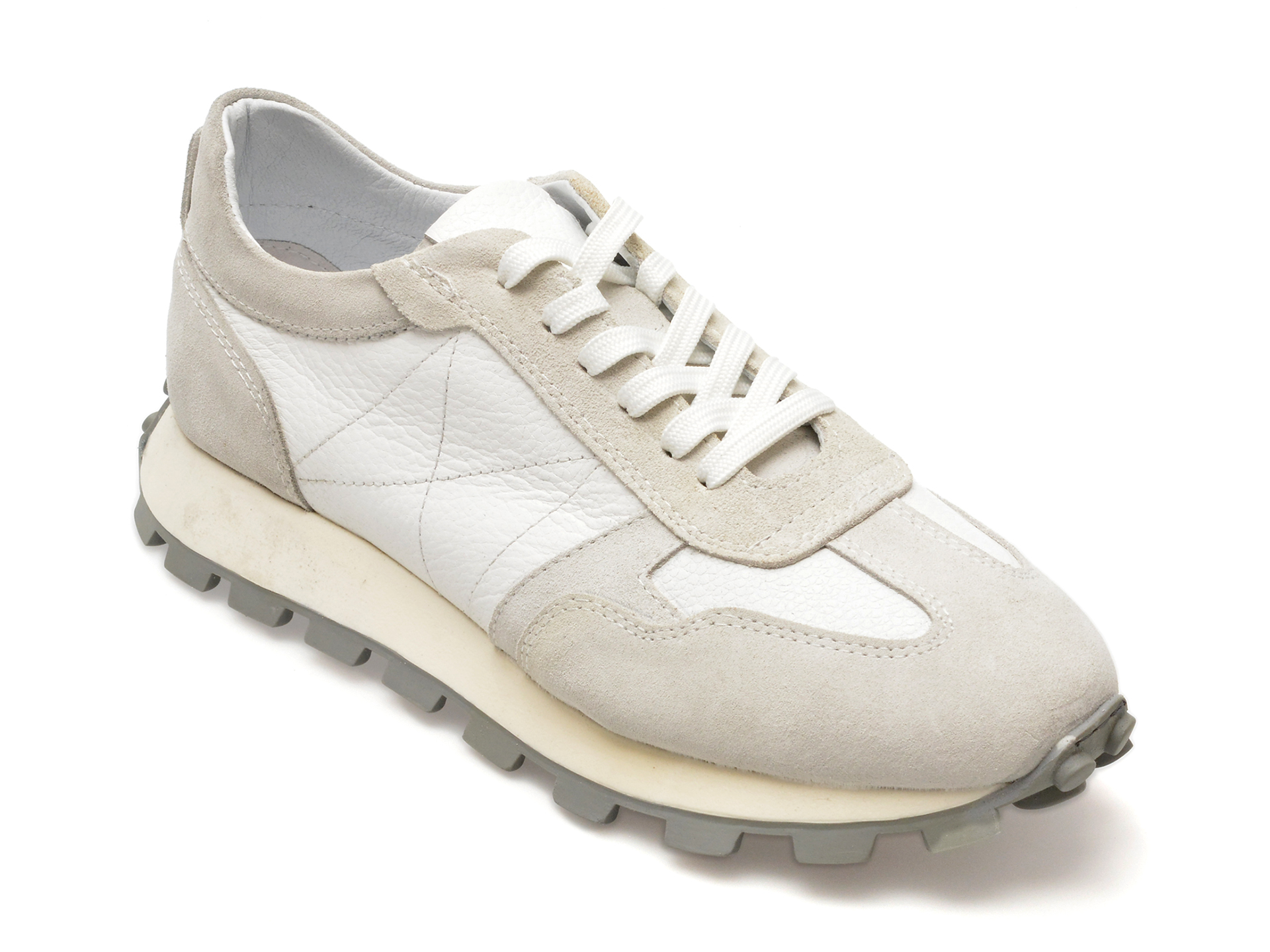 Pantofi casual GRYXX albi, M73191, din piele naturala