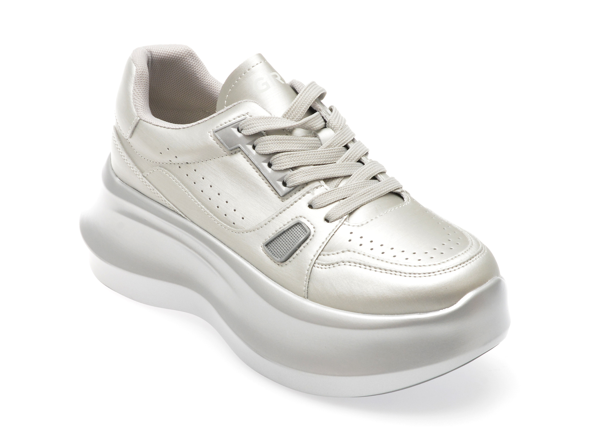 Pantofi casual GRYXX argintii, A259, din piele ecologica