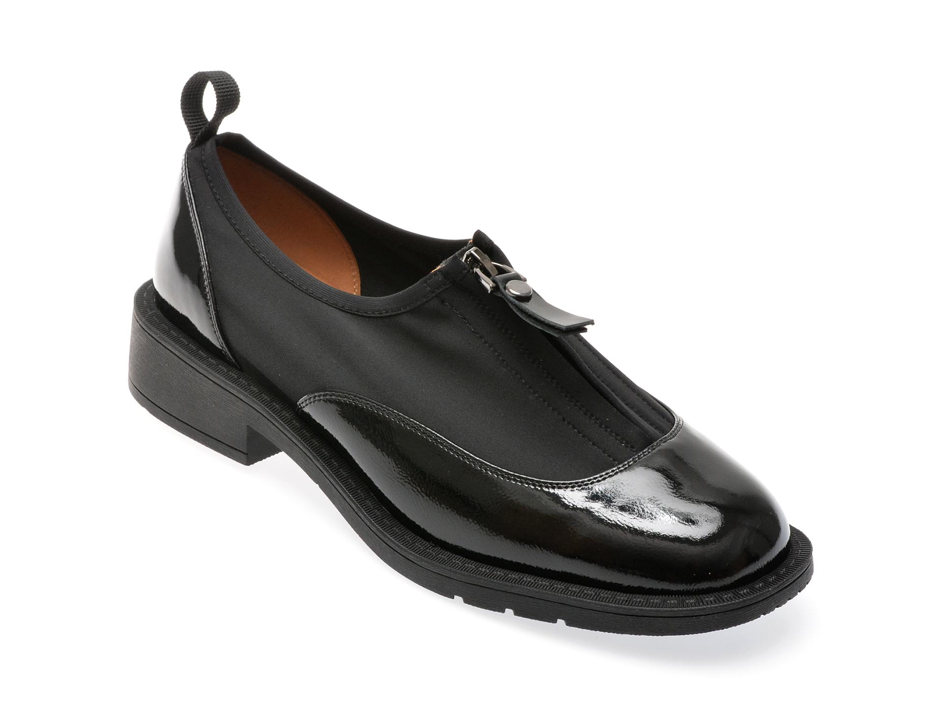 Pantofi casual GRYXX negri, 6184509, din material textil si piele naturala lacuita