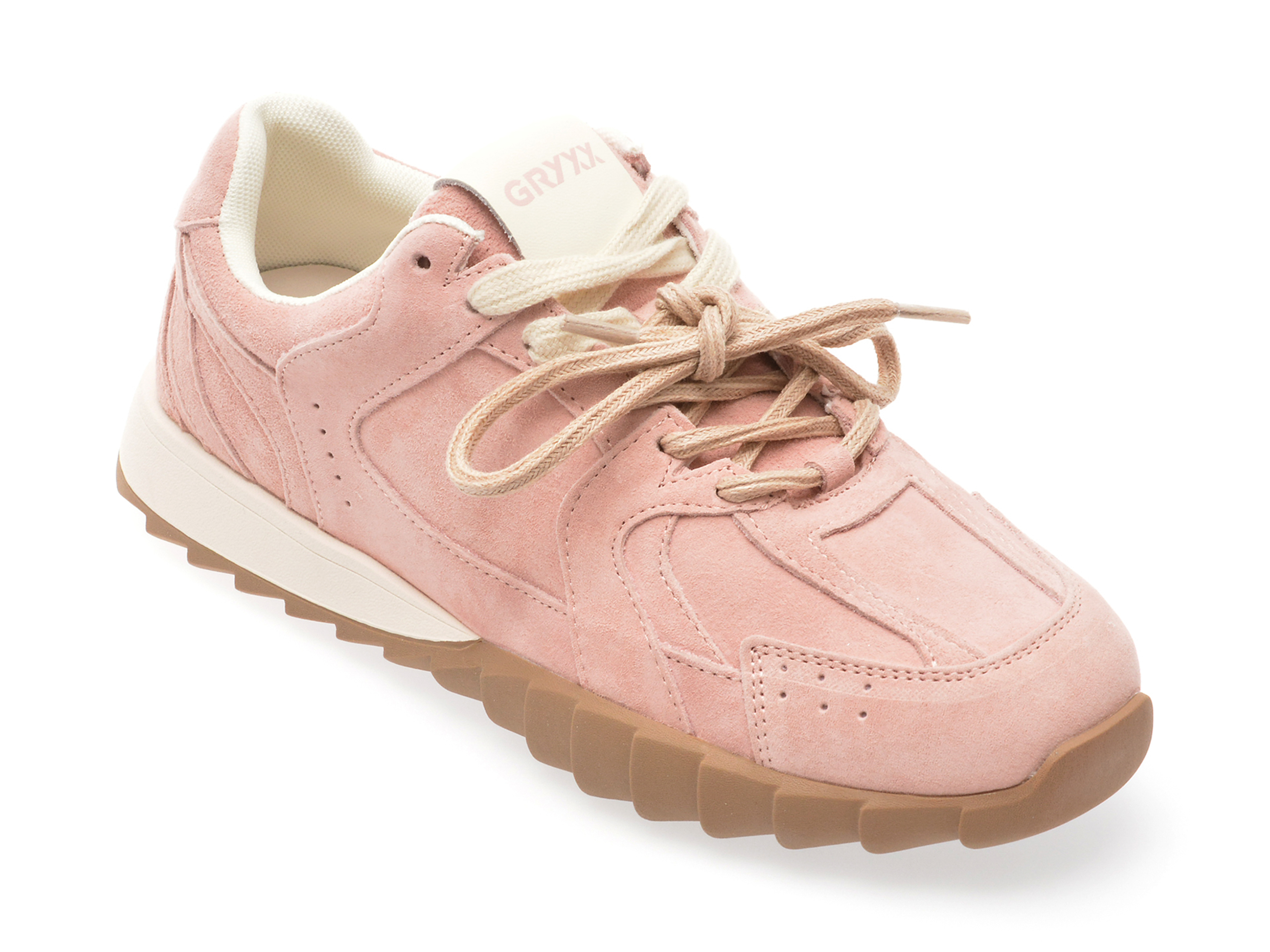 Pantofi casual GRYXX roz, 9910, din nabuc