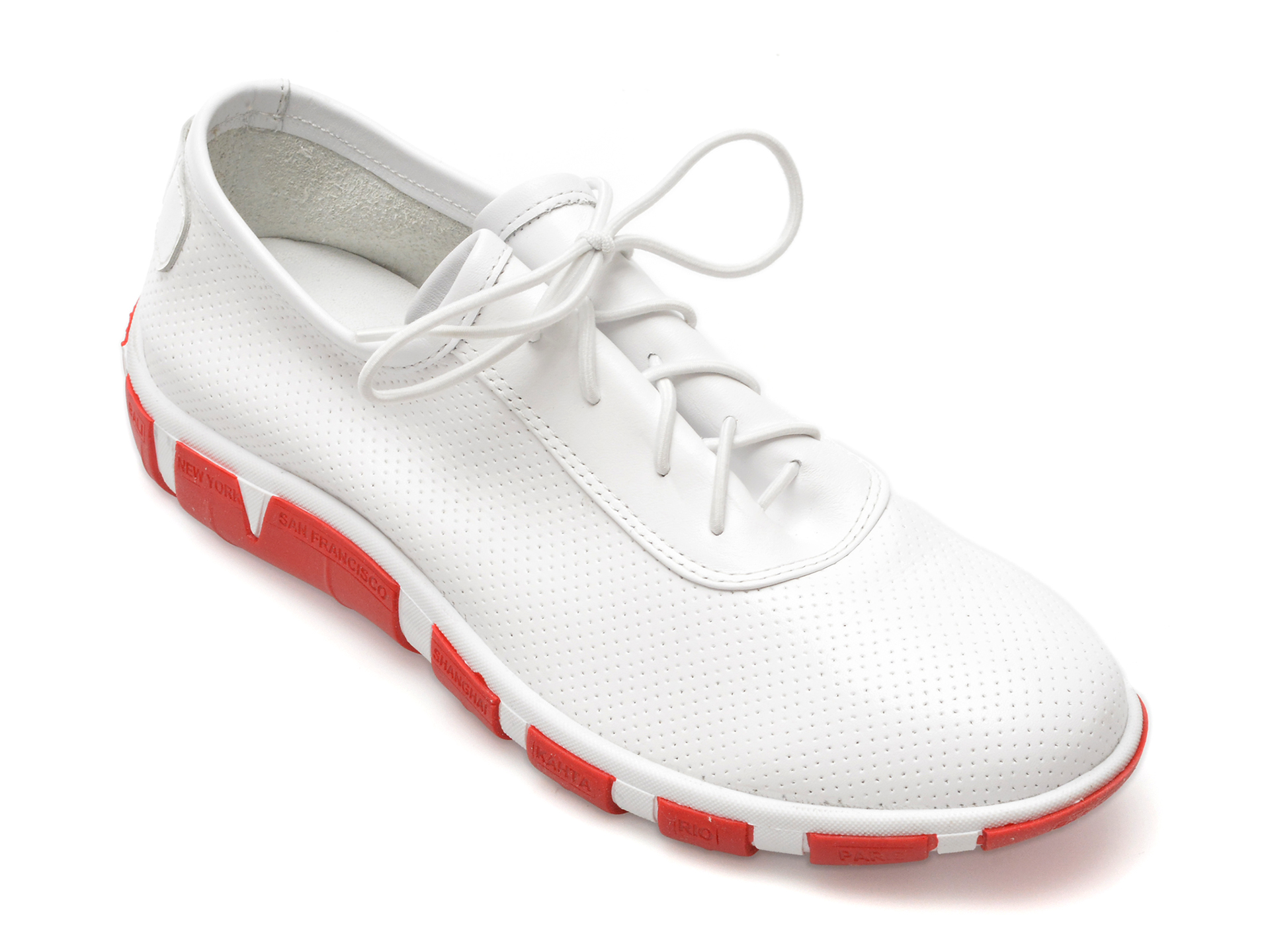 Pantofi casual LE BERDE albi, 140001, din piele naturala