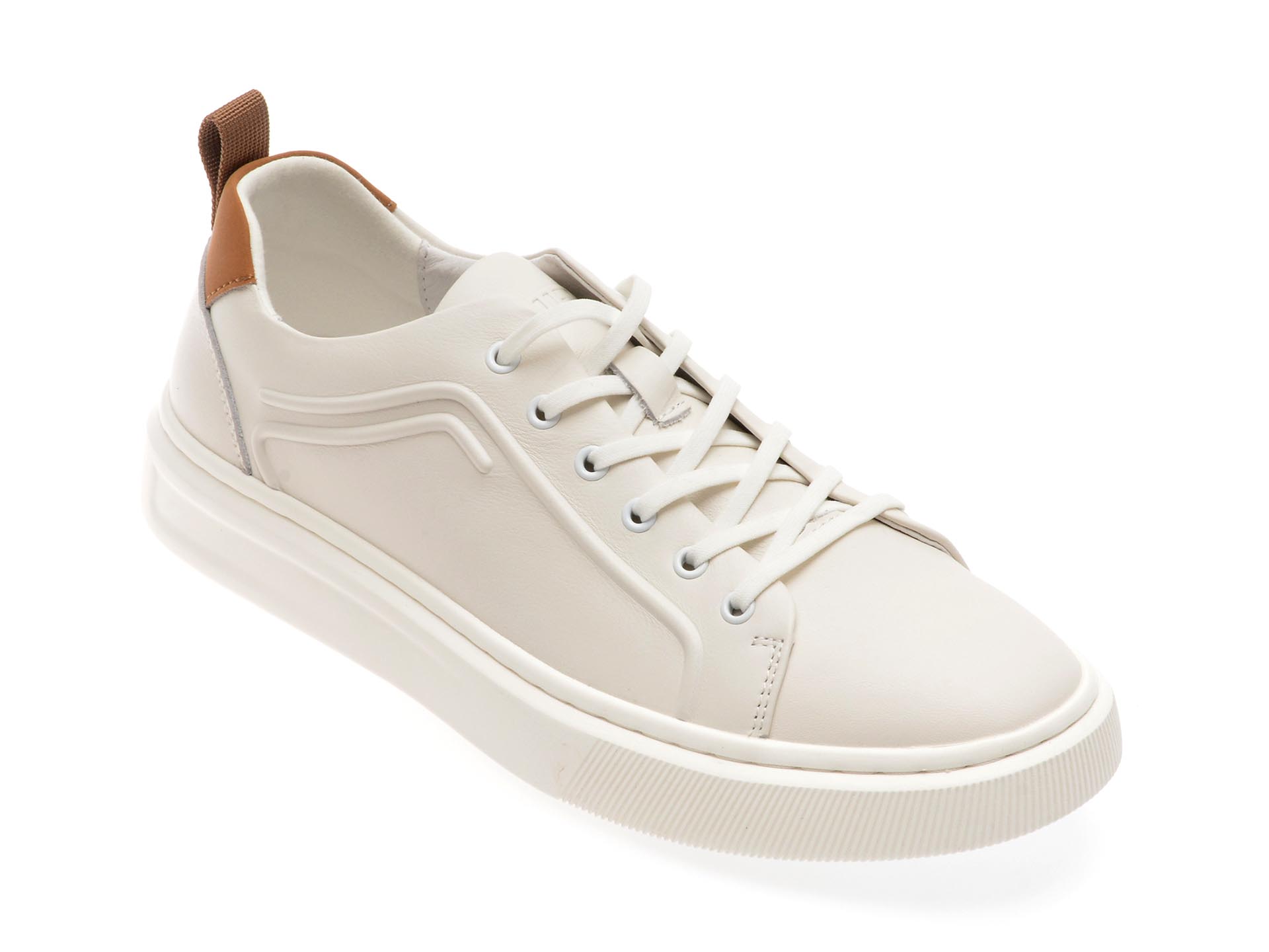 Pantofi casual OTTER albi, 3321, din piele naturala
