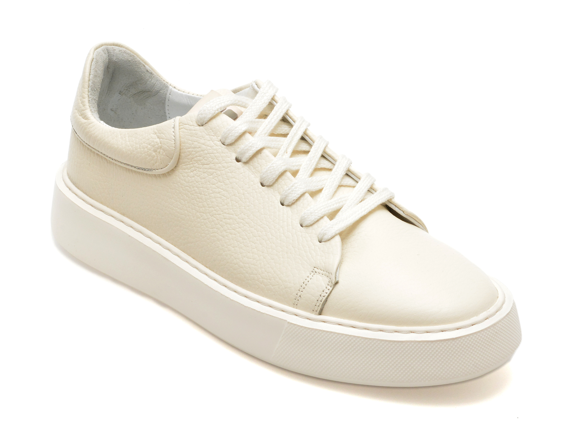 Pantofi casual OTTER albi, LSAV, din piele naturala