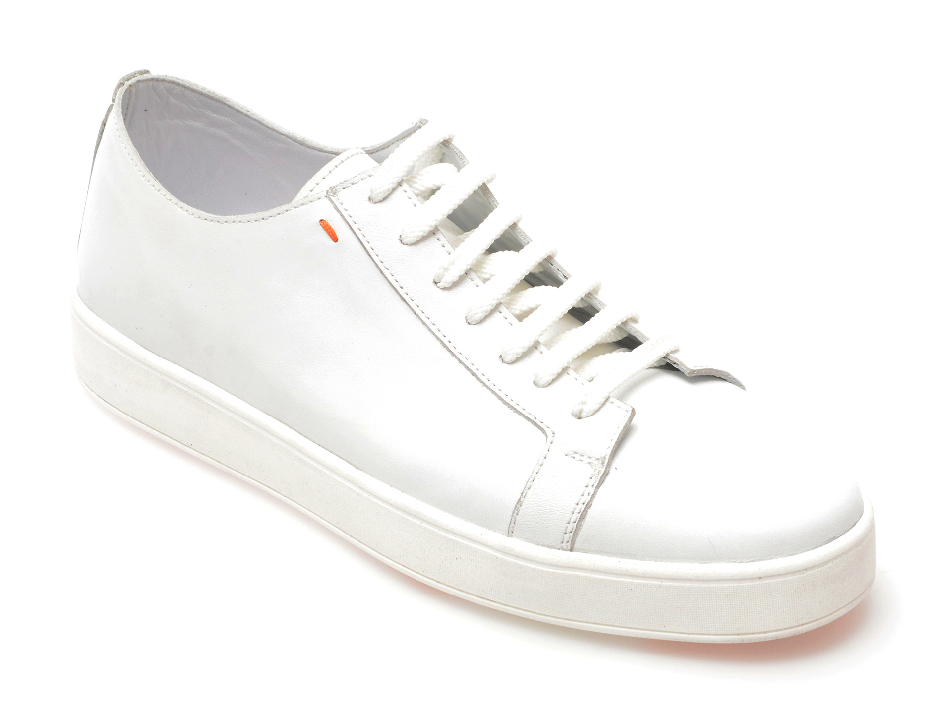 Pantofi casual OTTER albi, MYS03, din piele naturala