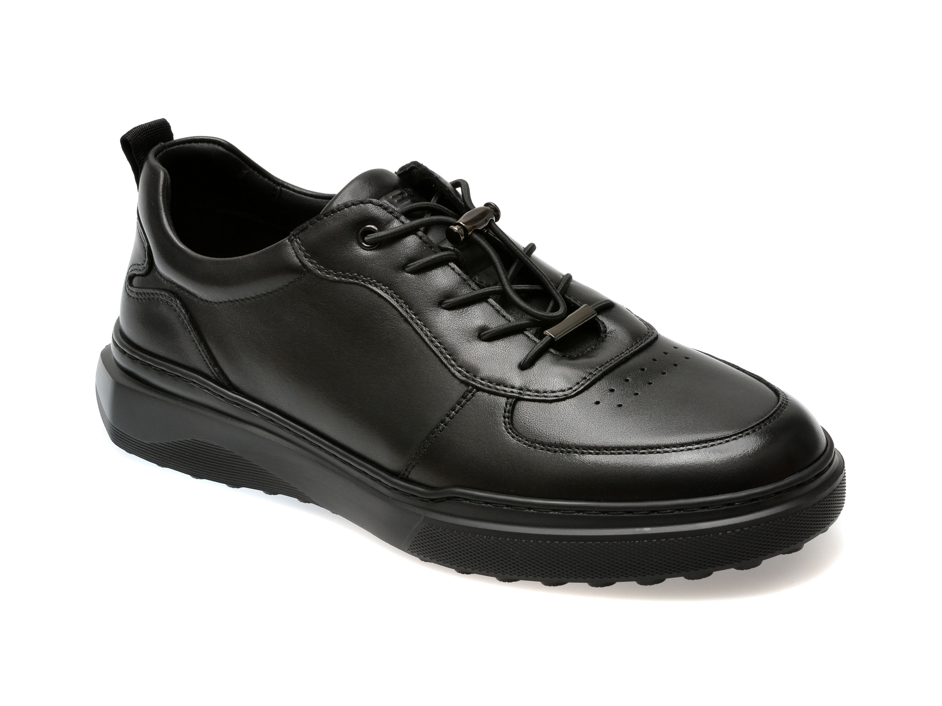 Pantofi casual OTTER negri, 223612, din piele naturala