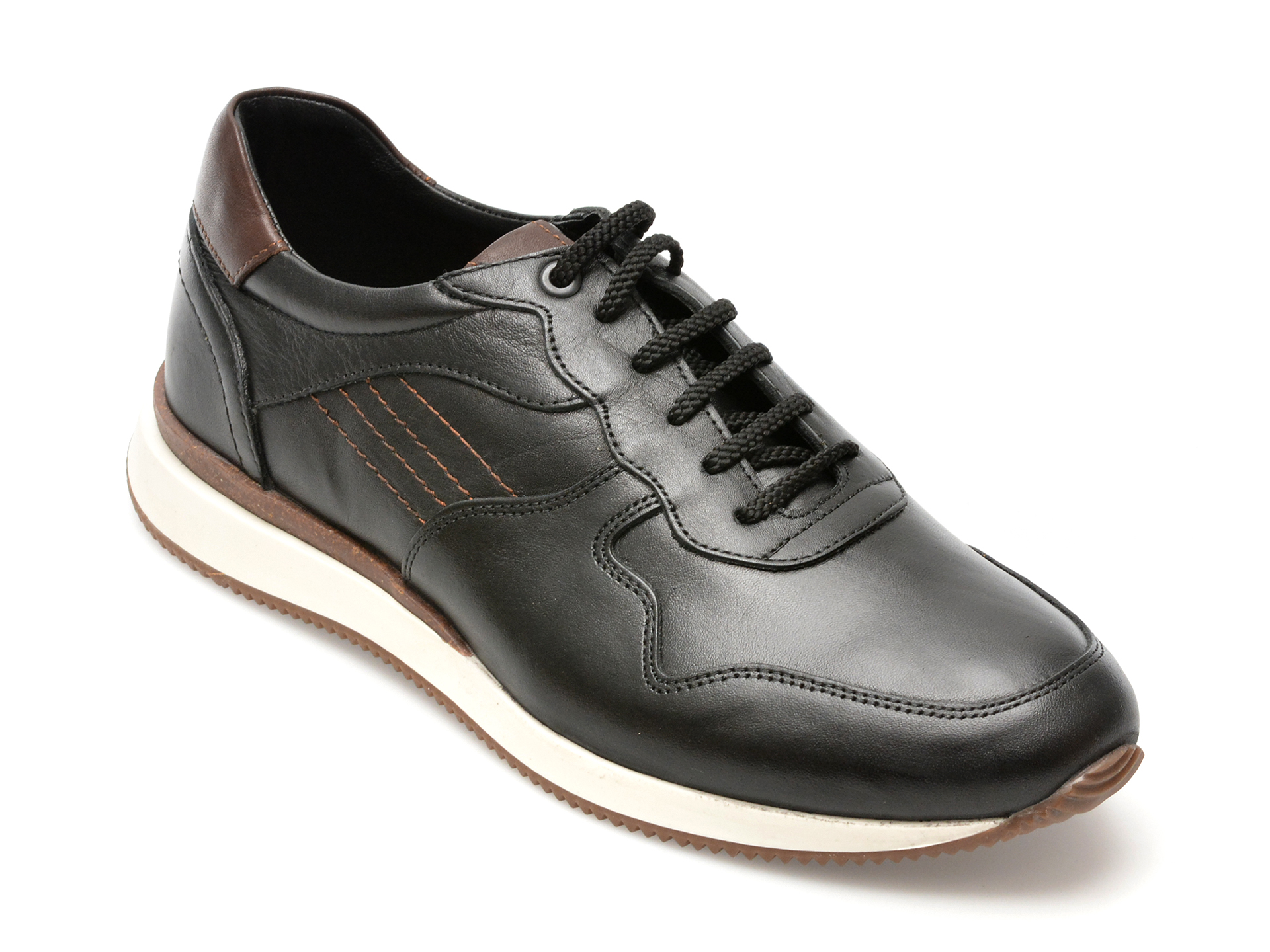 Pantofi casual OTTER negri, 231107, din piele naturala