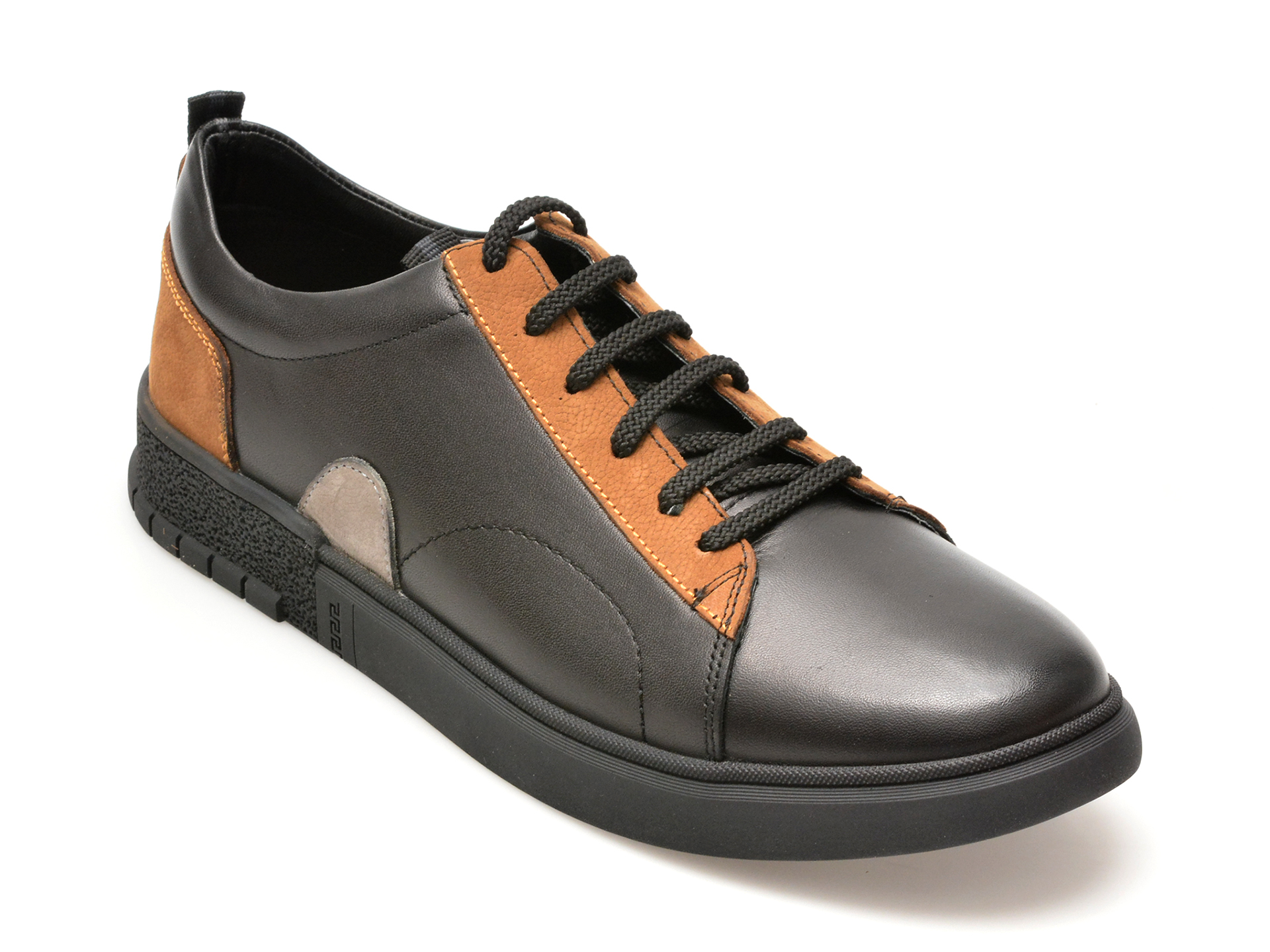 Pantofi casual OTTER negri, 239715, din piele naturala