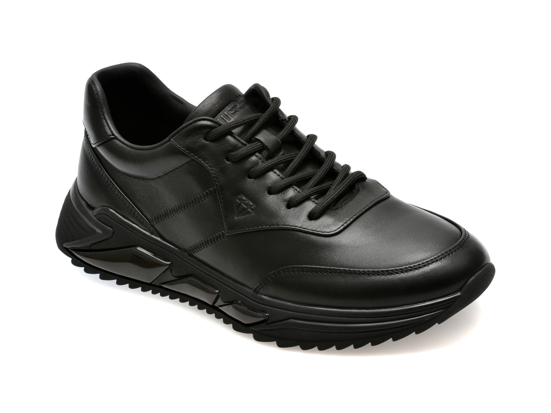 Pantofi casual OTTER negri, 8977, din piele naturala