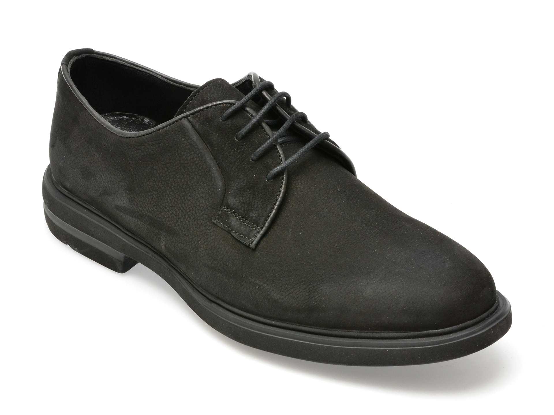 Pantofi casual OTTER negri, E1801, din nabuc