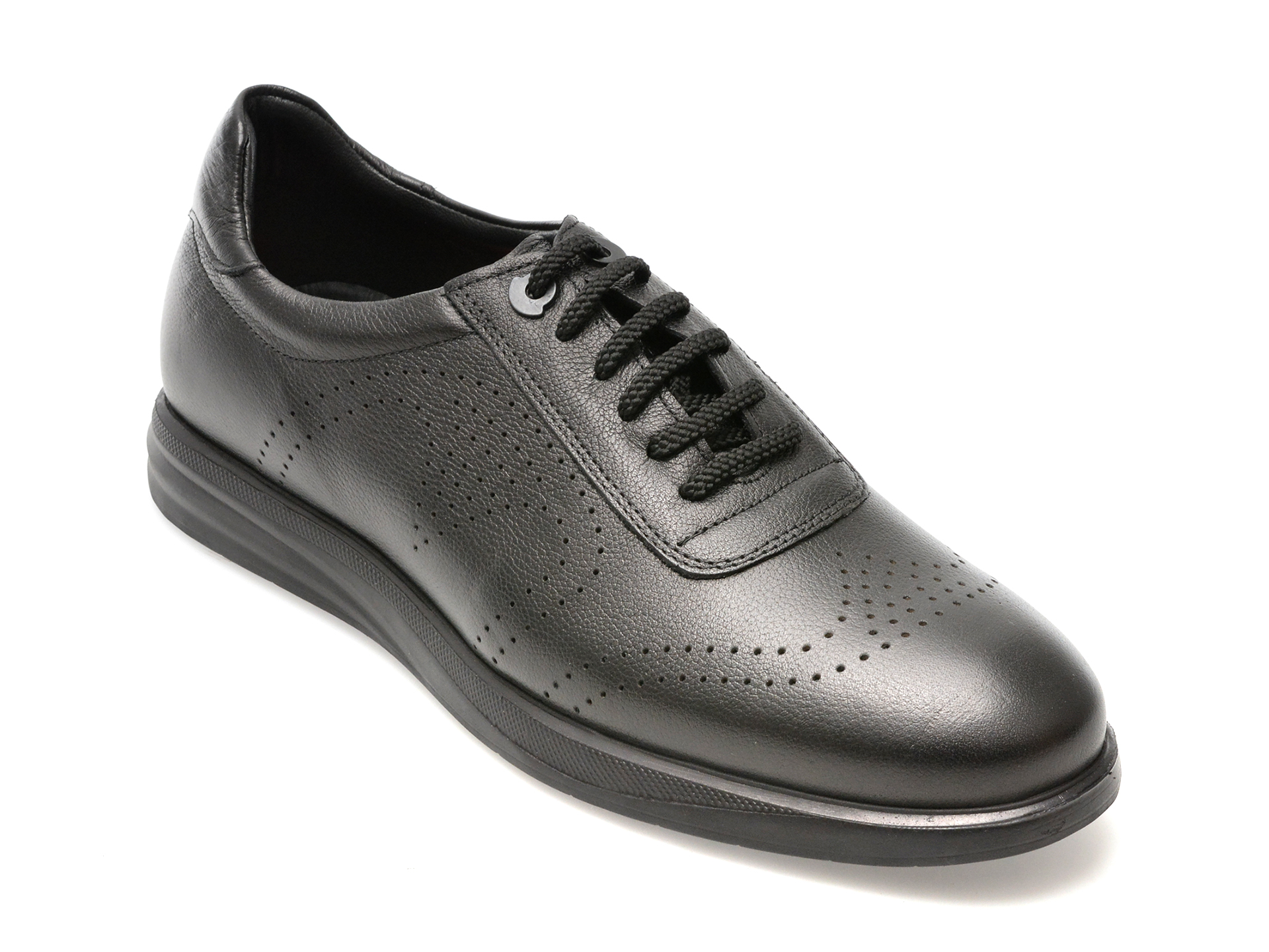 Pantofi casual OTTER negri, E881, din piele naturala