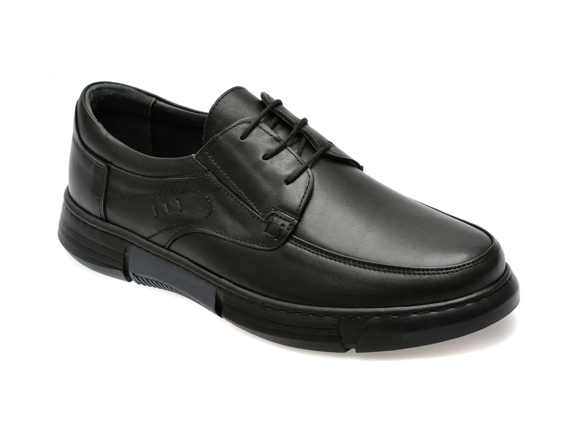 Pantofi casual OTTER negri, SH8002, din piele naturala