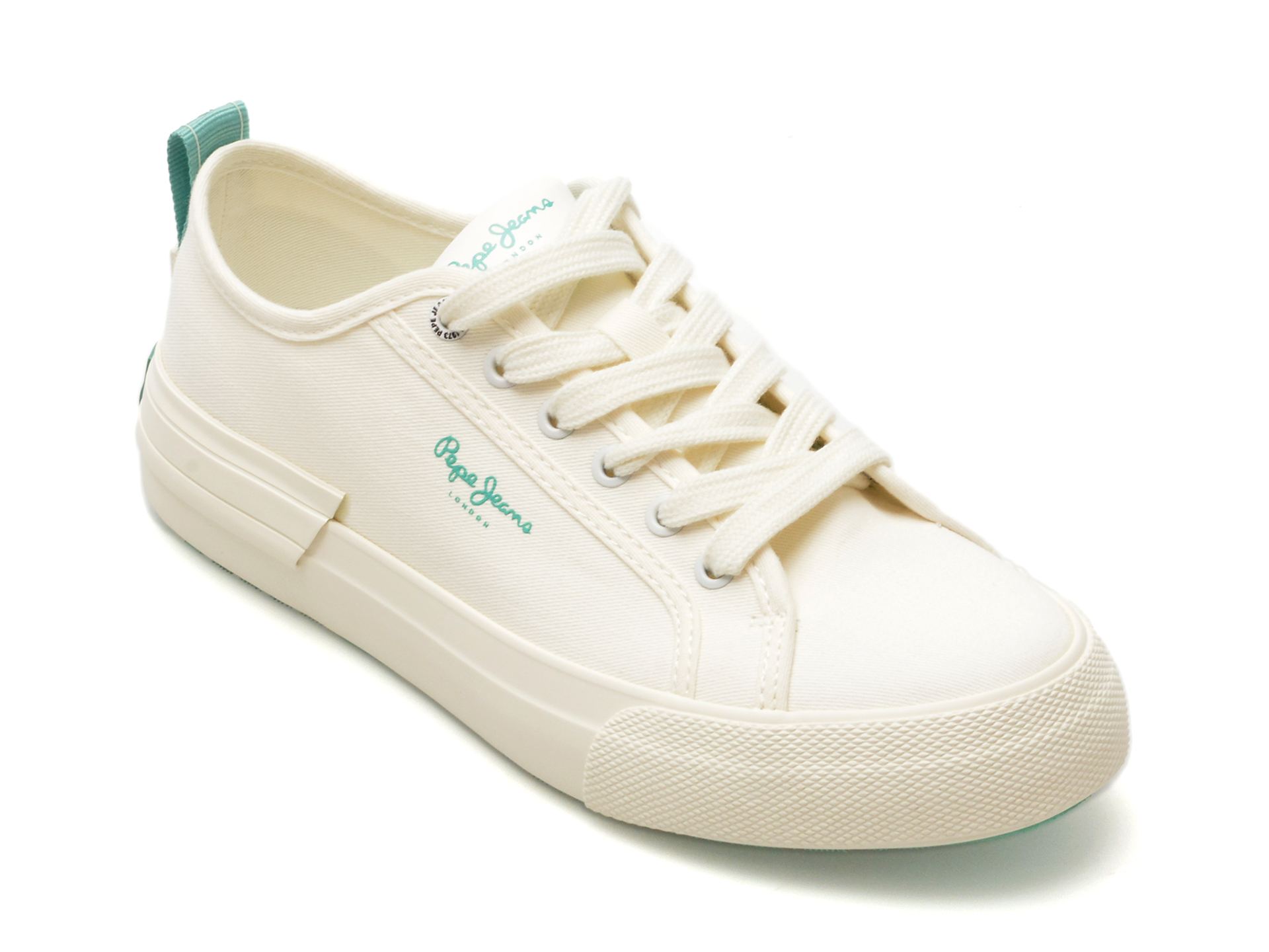 Pantofi casual PEPE JEANS albi, ALLEN BAND, din material textil