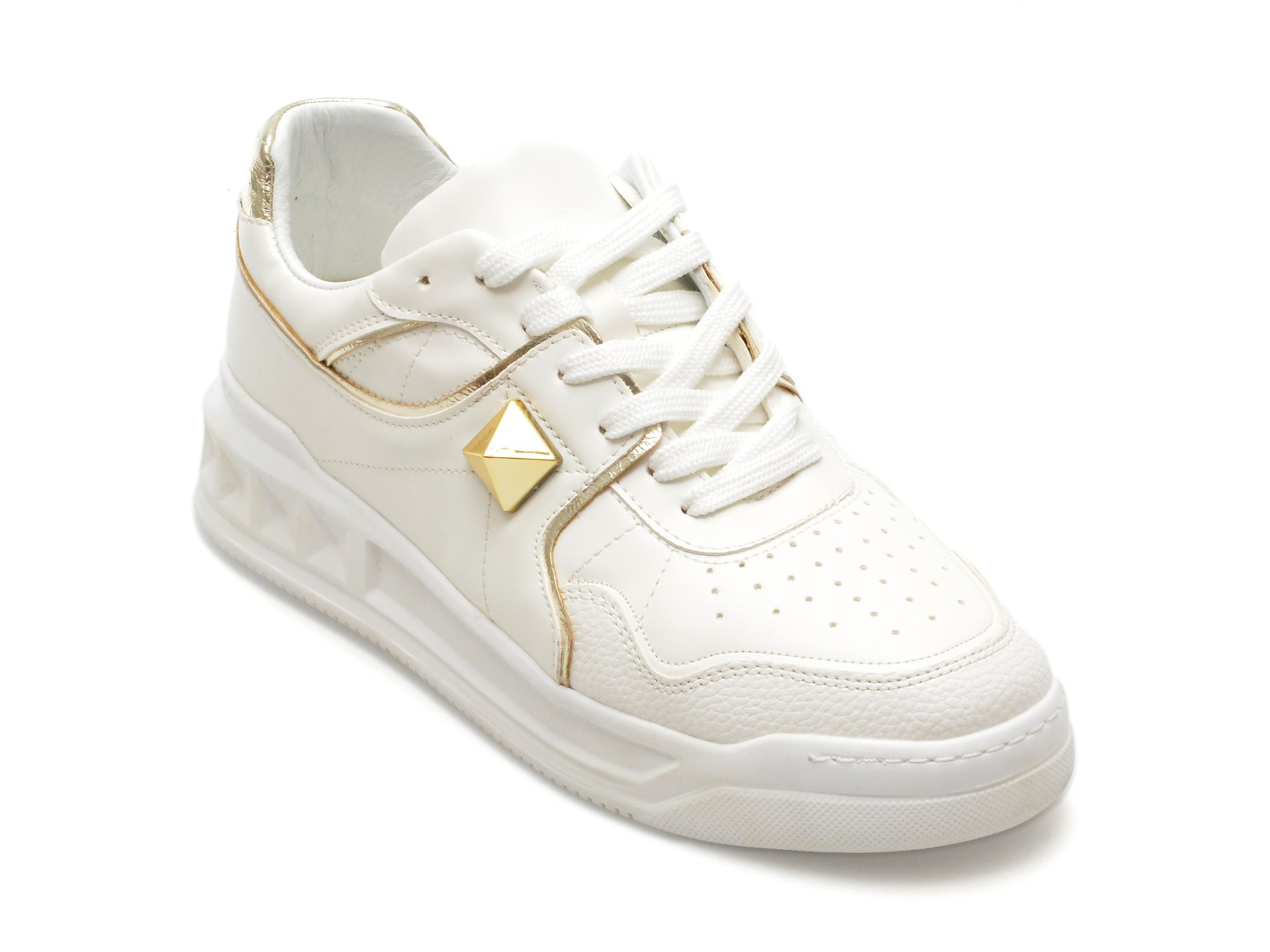 Pantofi casual PESETTO aurii, 2945027, din piele ecologica