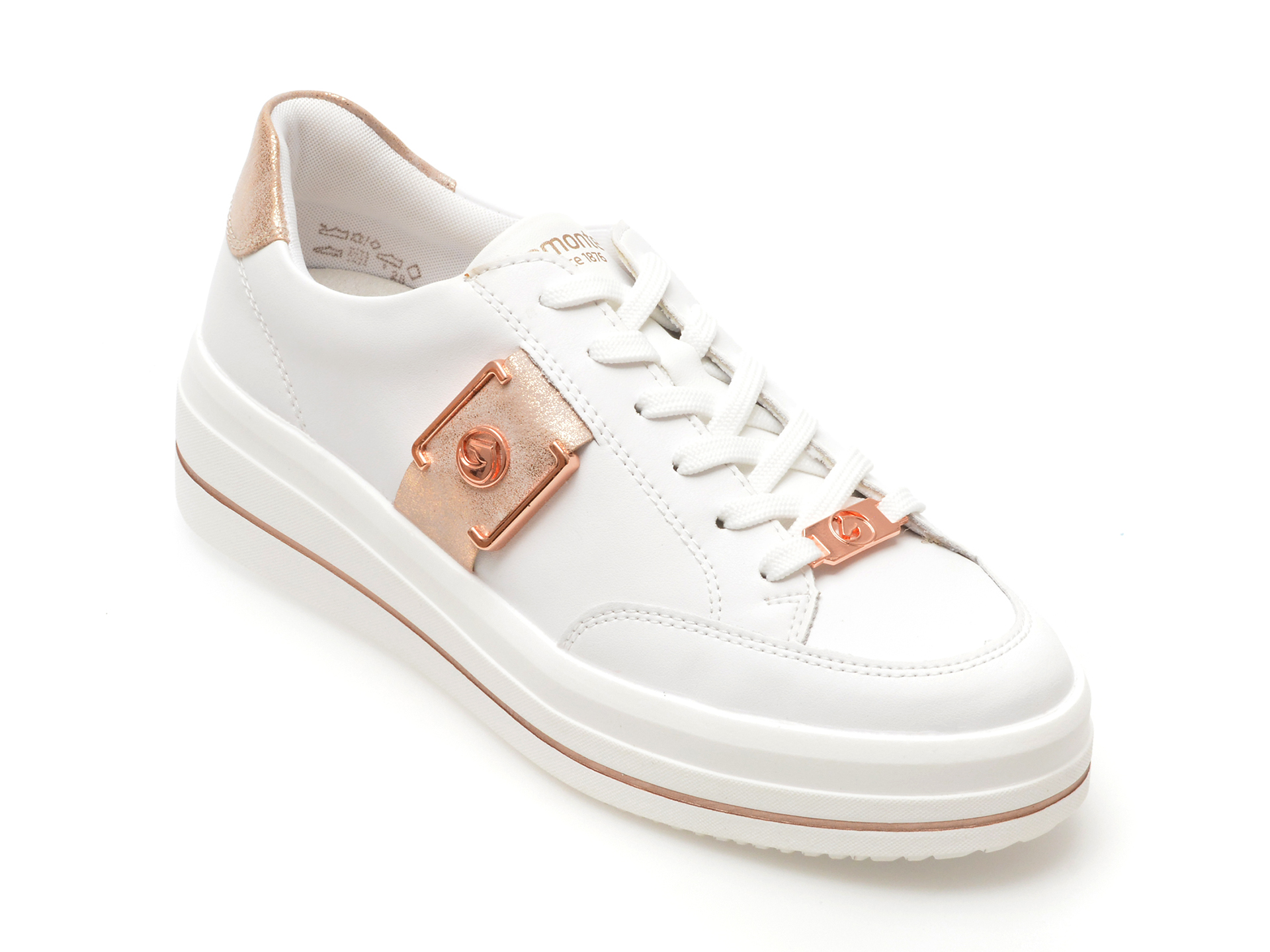 Pantofi casual REMONTE albi, D1C021, din piele naturala