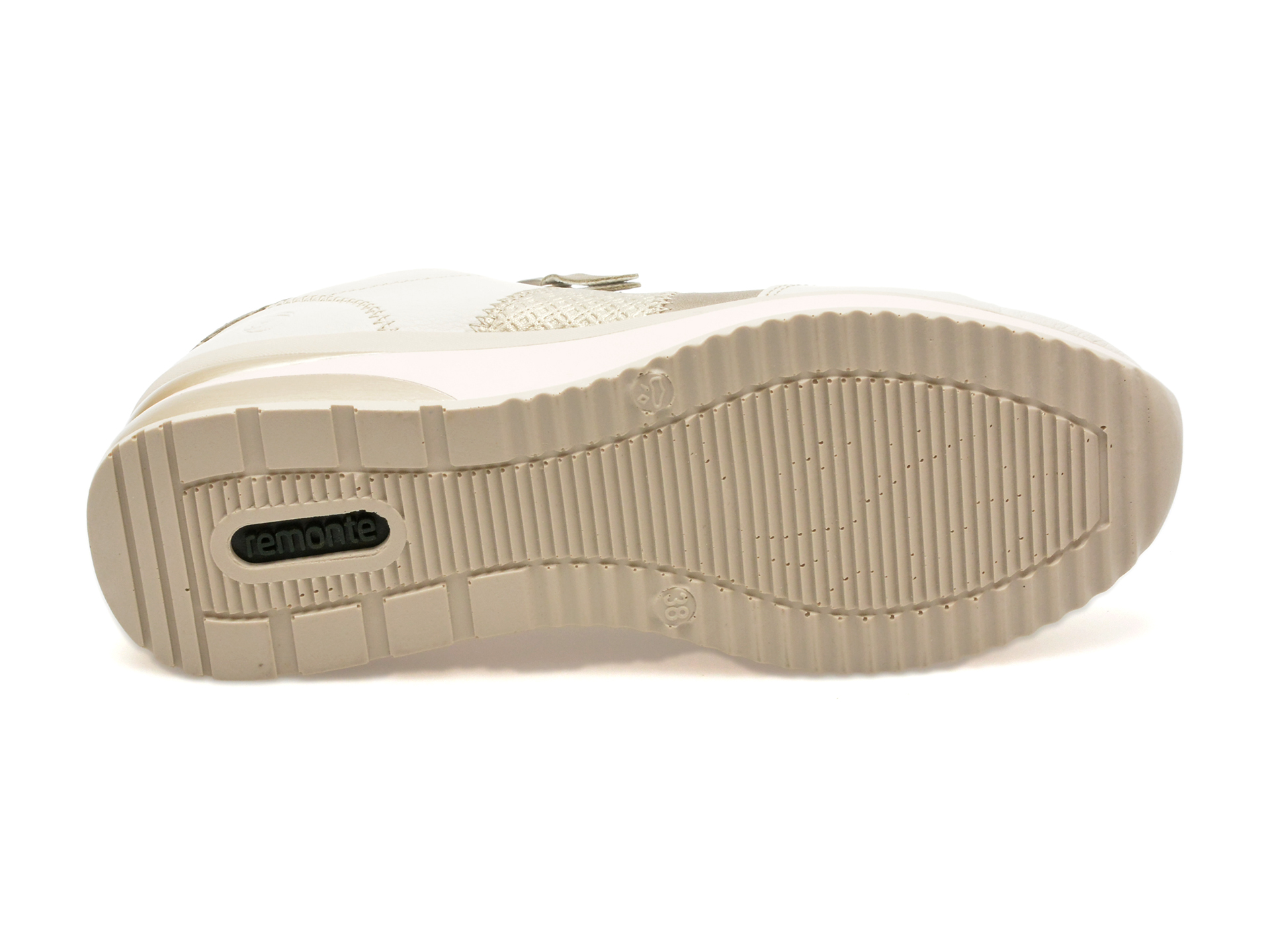 Pantofi Casual REMONTE albi, D2414, din piele naturala