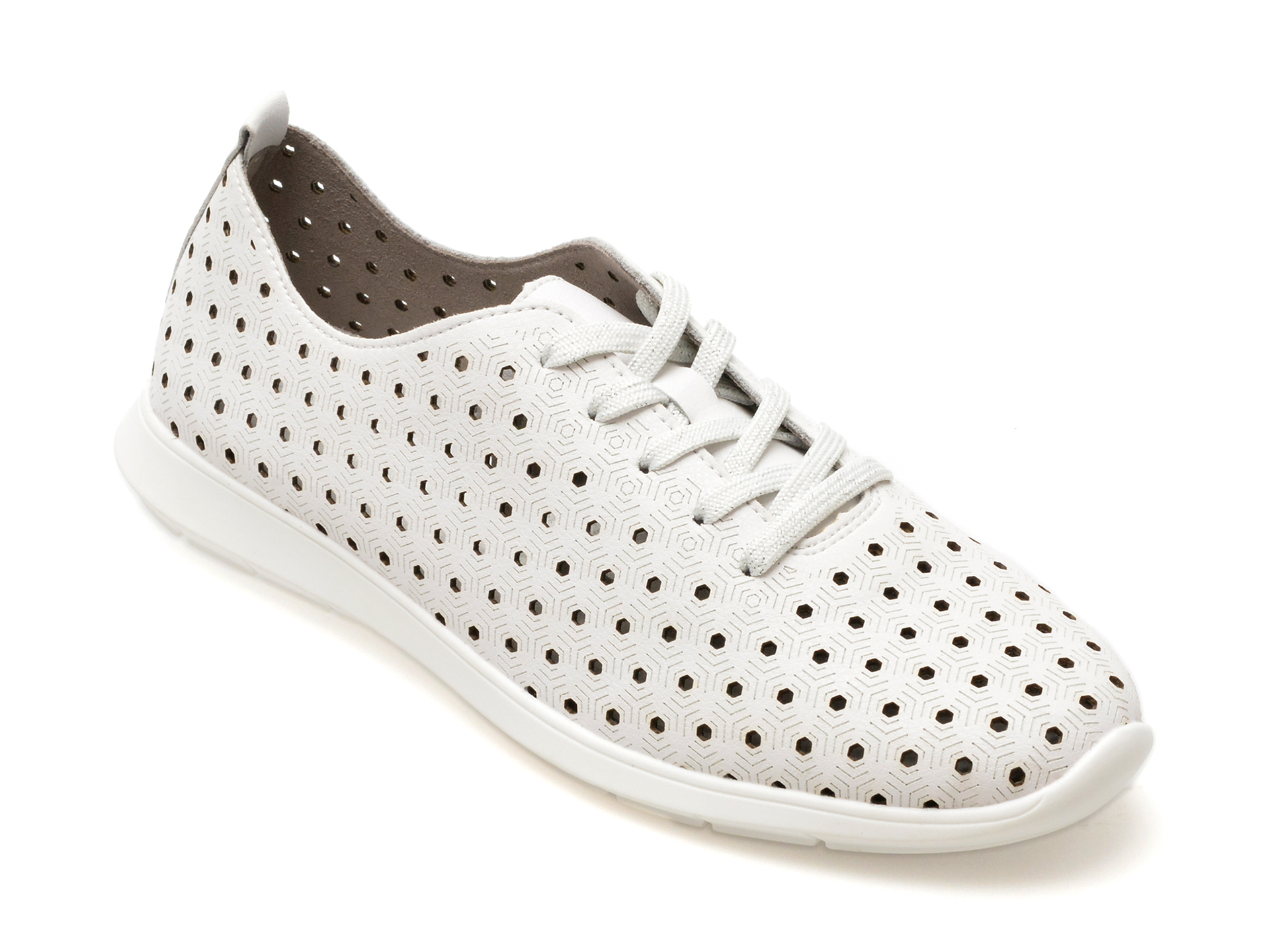 Pantofi casual REMONTE albi, R7101, din piele naturala