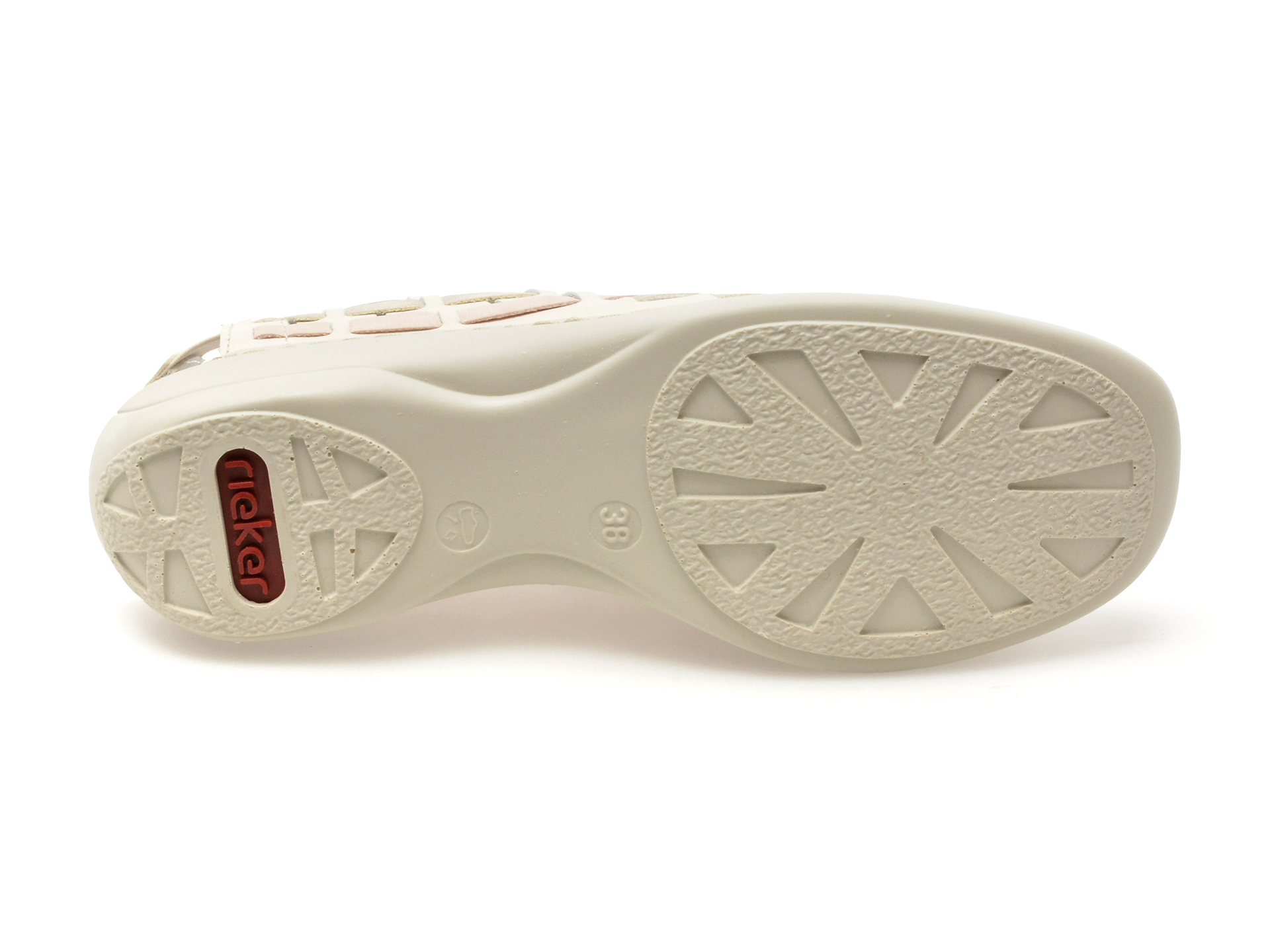 Pantofi Casual RIEKER albi, 413V8, din piele naturala