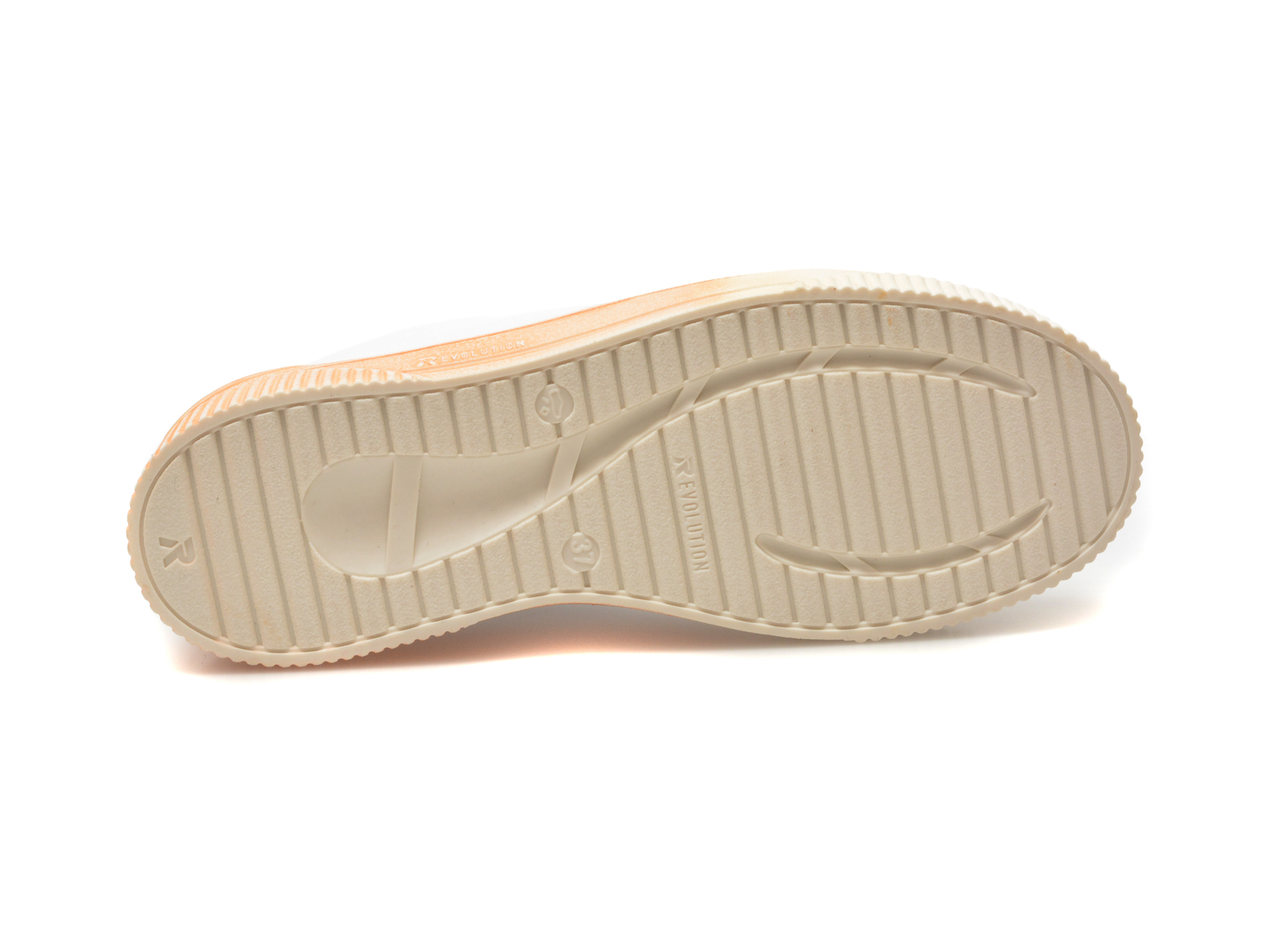 Pantofi casul RIEKER albi, W0704, din piele naturala