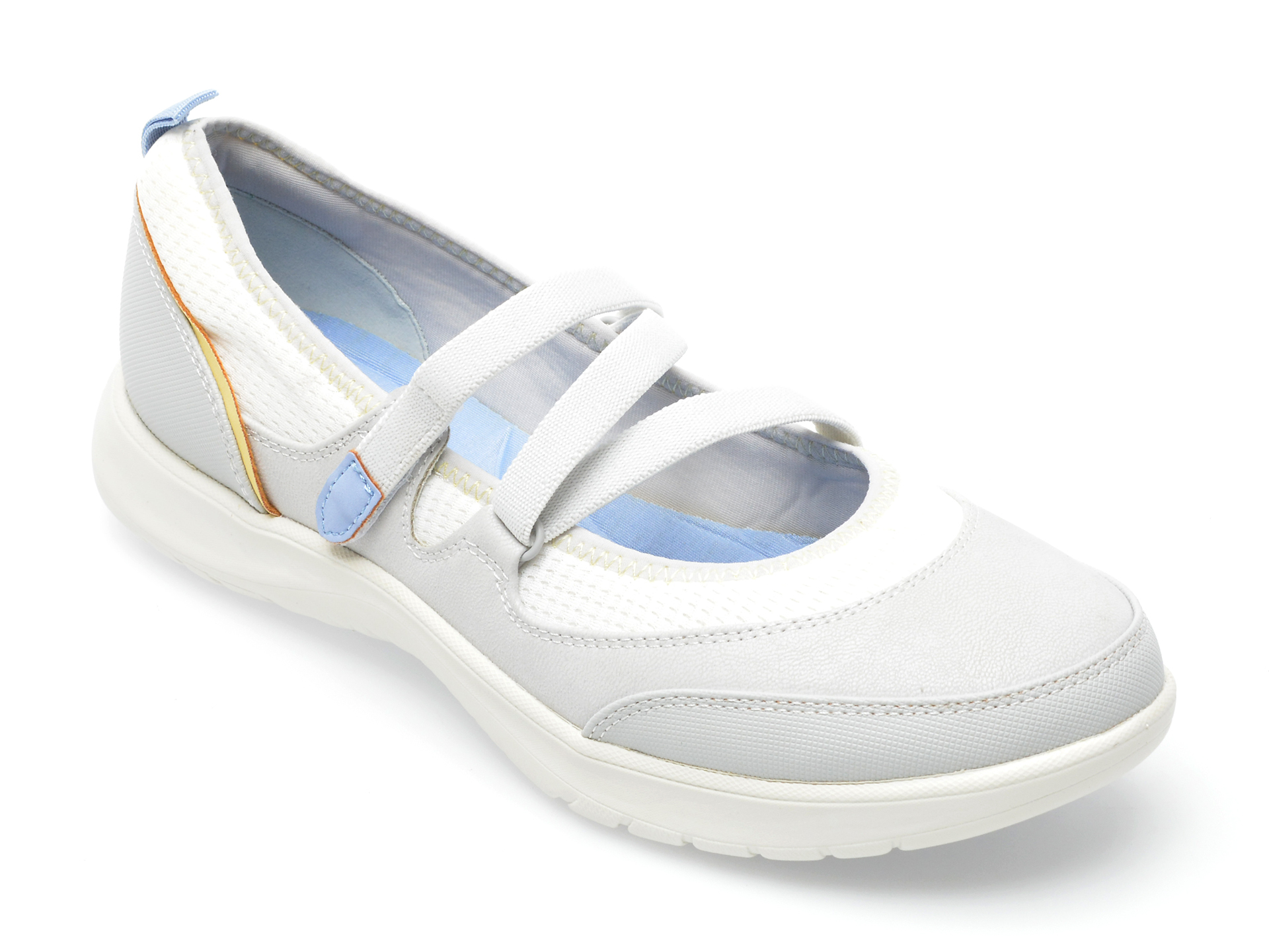 Pantofi CLARKS albi, ADELLA SAIL 0912, din material textil femei 2023-11-28