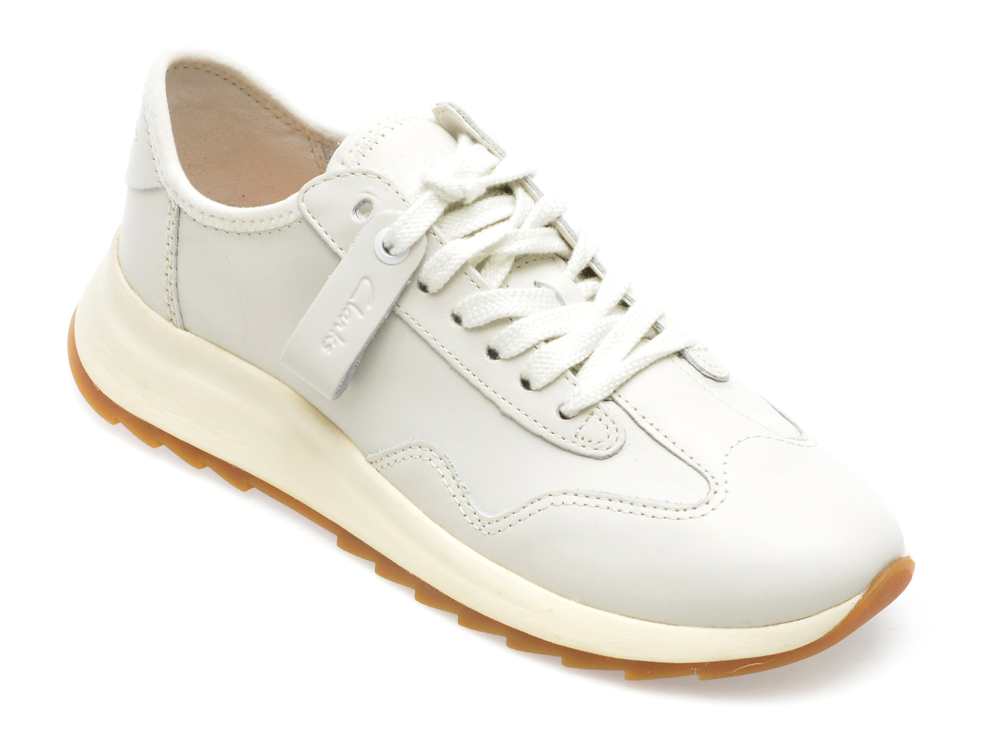 Pantofi CLARKS albi, DASLILO, din piele naturala
