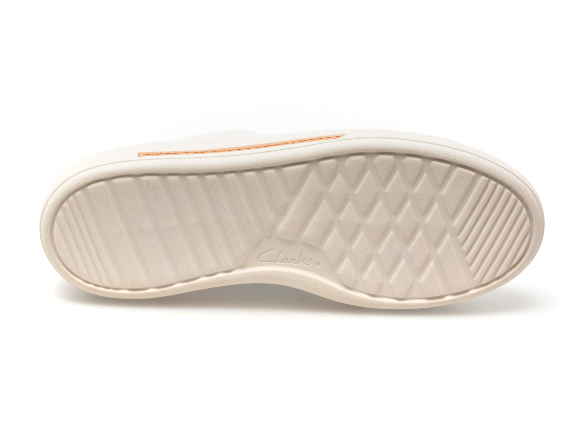 Pantofi CLARKS albi, HOLLYHOCK WALK, din piele naturala