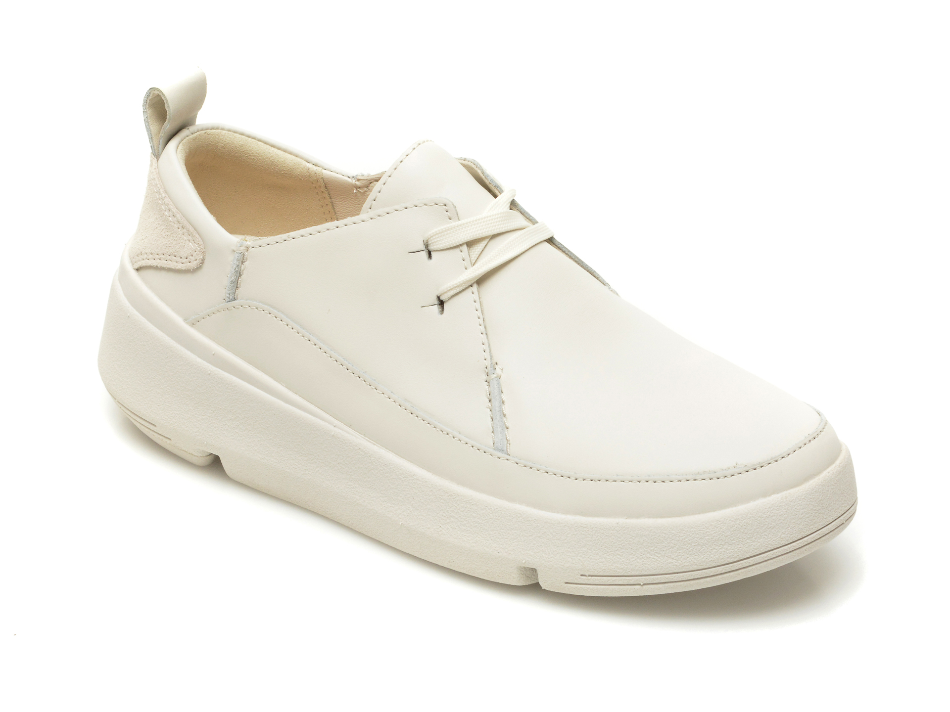 Pantofi CLARKS albi, Tri Flash Walk, din piele naturala Clarks Clarks