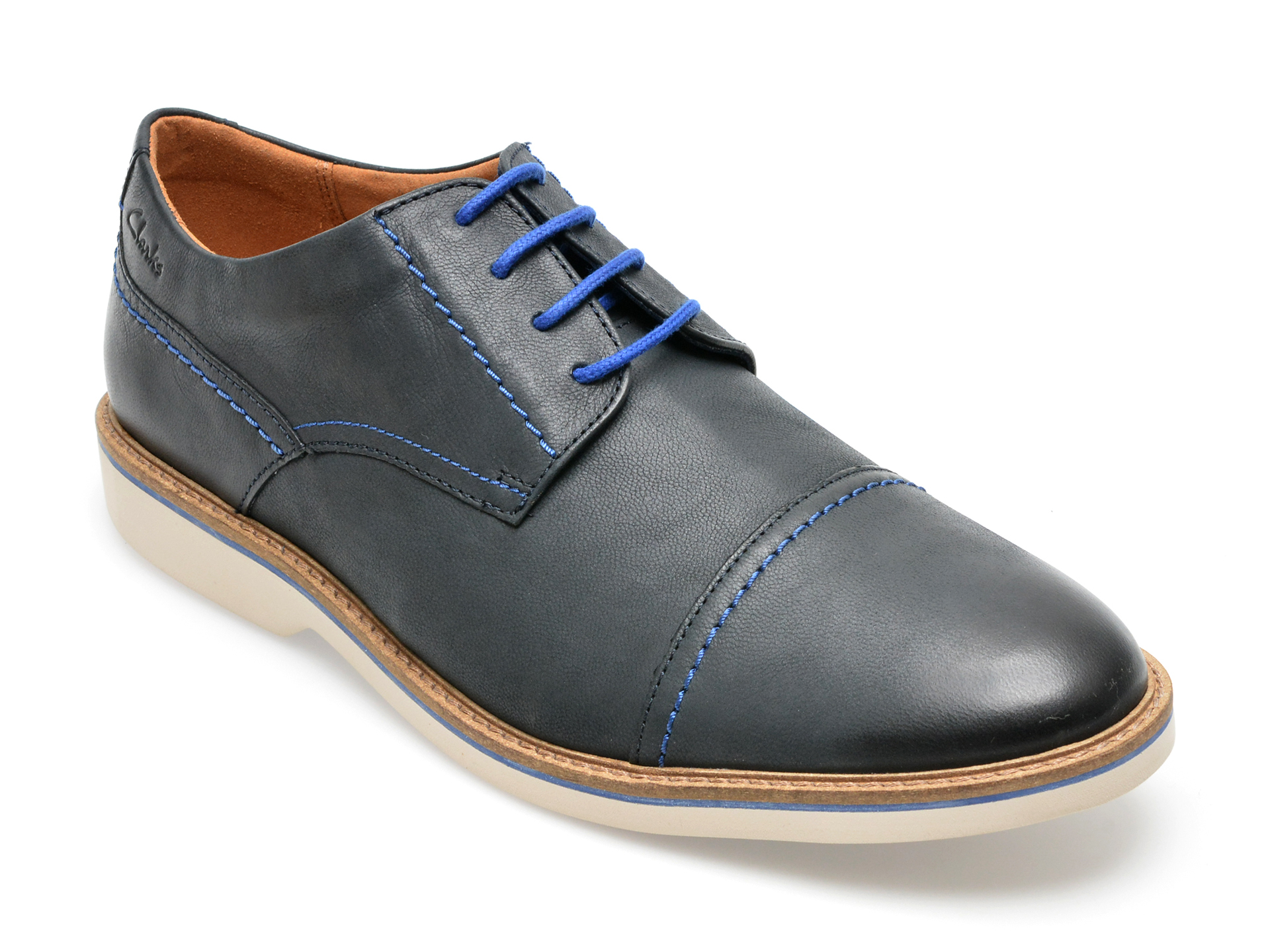 Pantofi CLARKS bleumarin, ATTICUS LT CAP 0912, din piele naturala /barbati/pantofi imagine noua