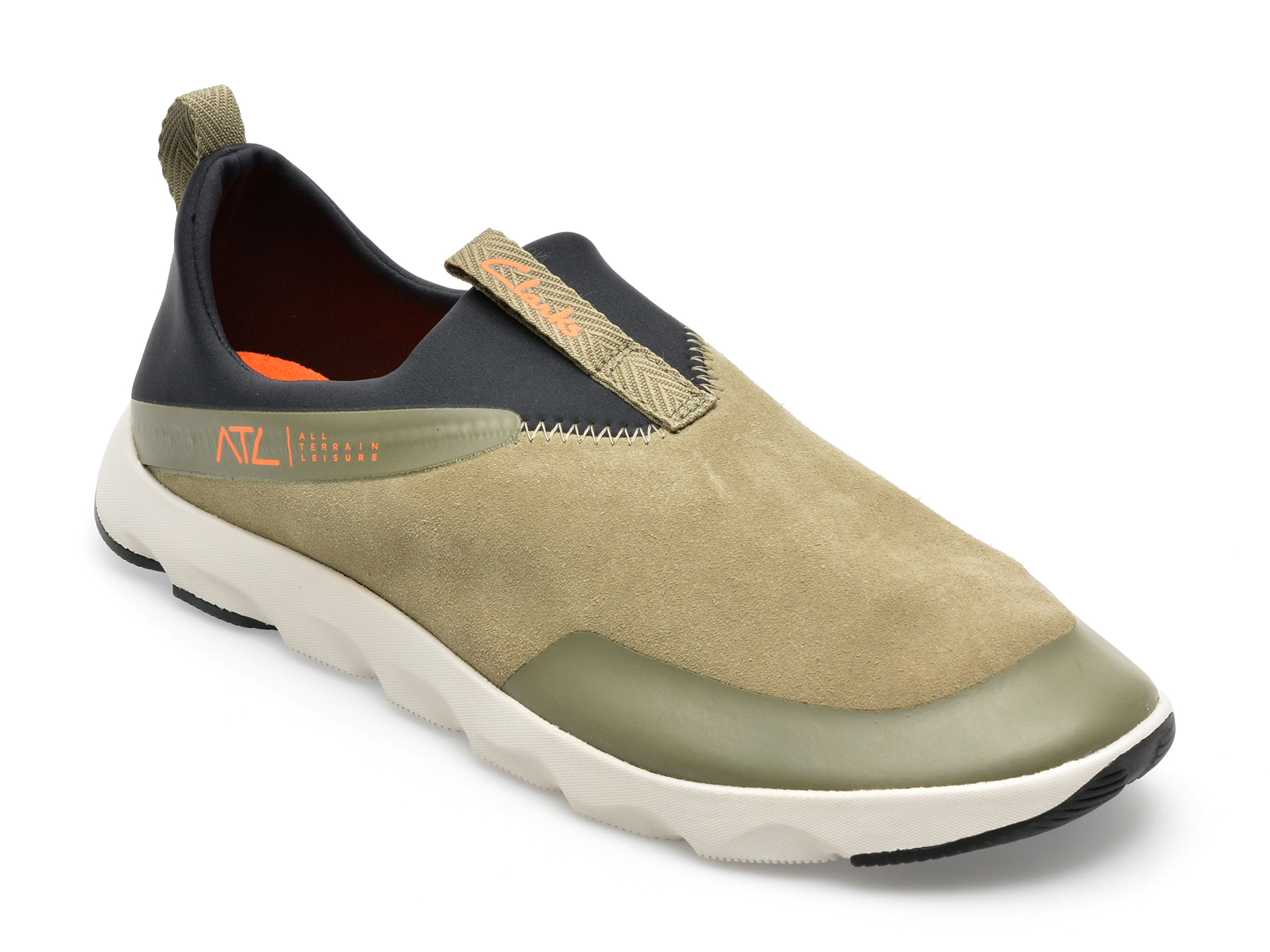 Pantofi CLARKS kaki, ATL COAST MOC 0912, din piele intoarsa /barbati/pantofi imagine noua