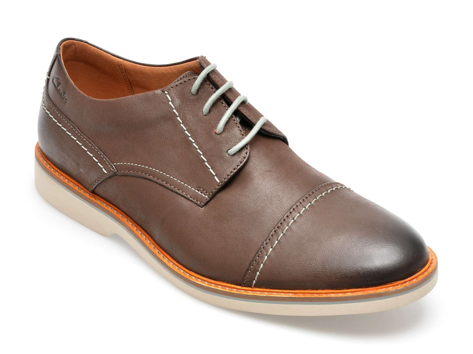 Pantofi CLARKS maro, ATTICUS LT CAP 0912, din piele naturala imagine reduceri black friday 2021 Clarks