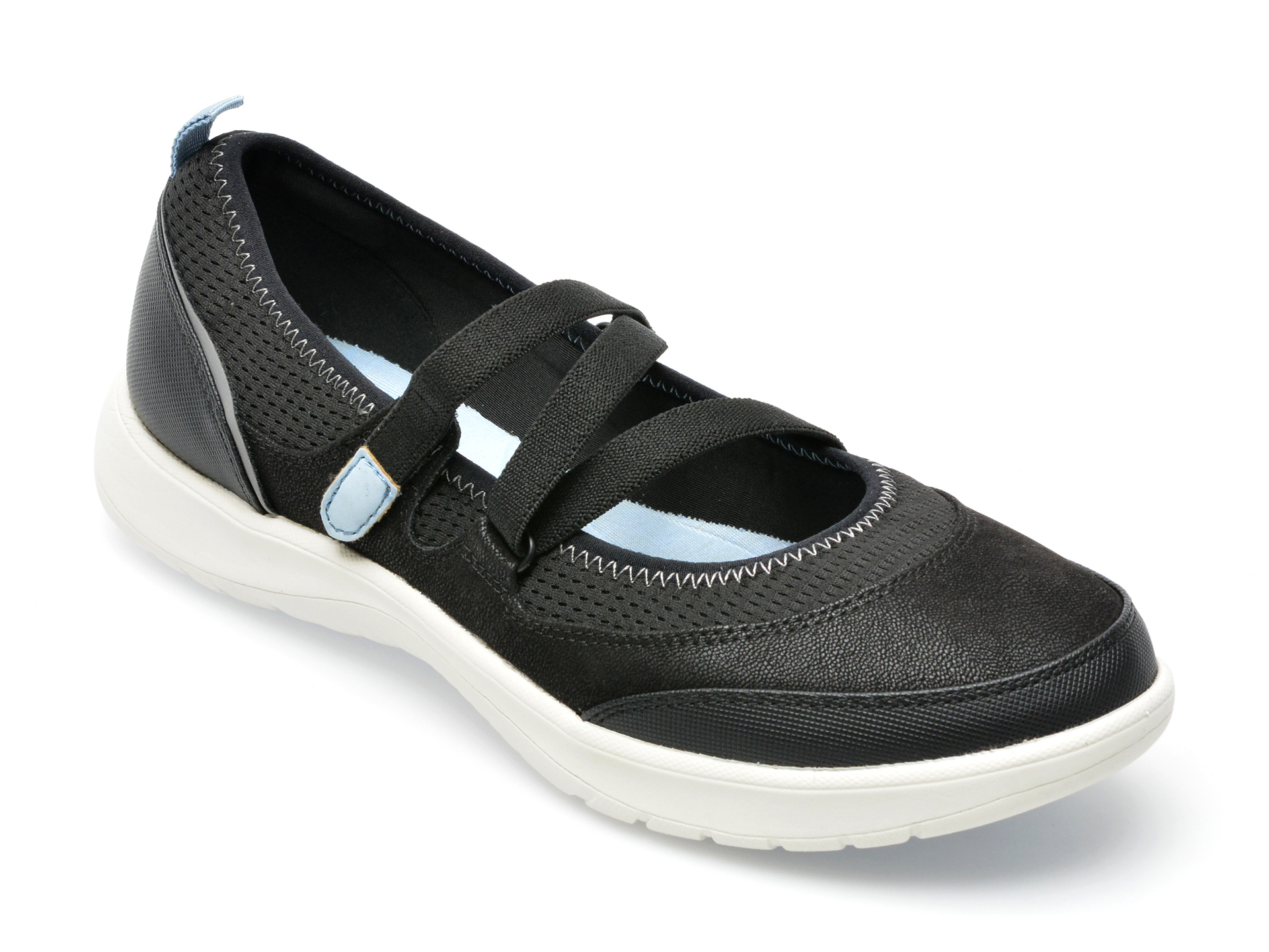 Pantofi CLARKS negri, ADELLA SAIL 0912, din material textil Clarks