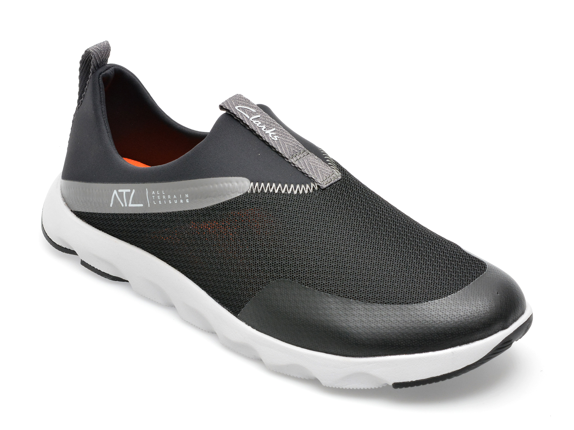 Pantofi CLARKS negri, ATL COAST MOC 01-T, din material textil /barbati/pantofi