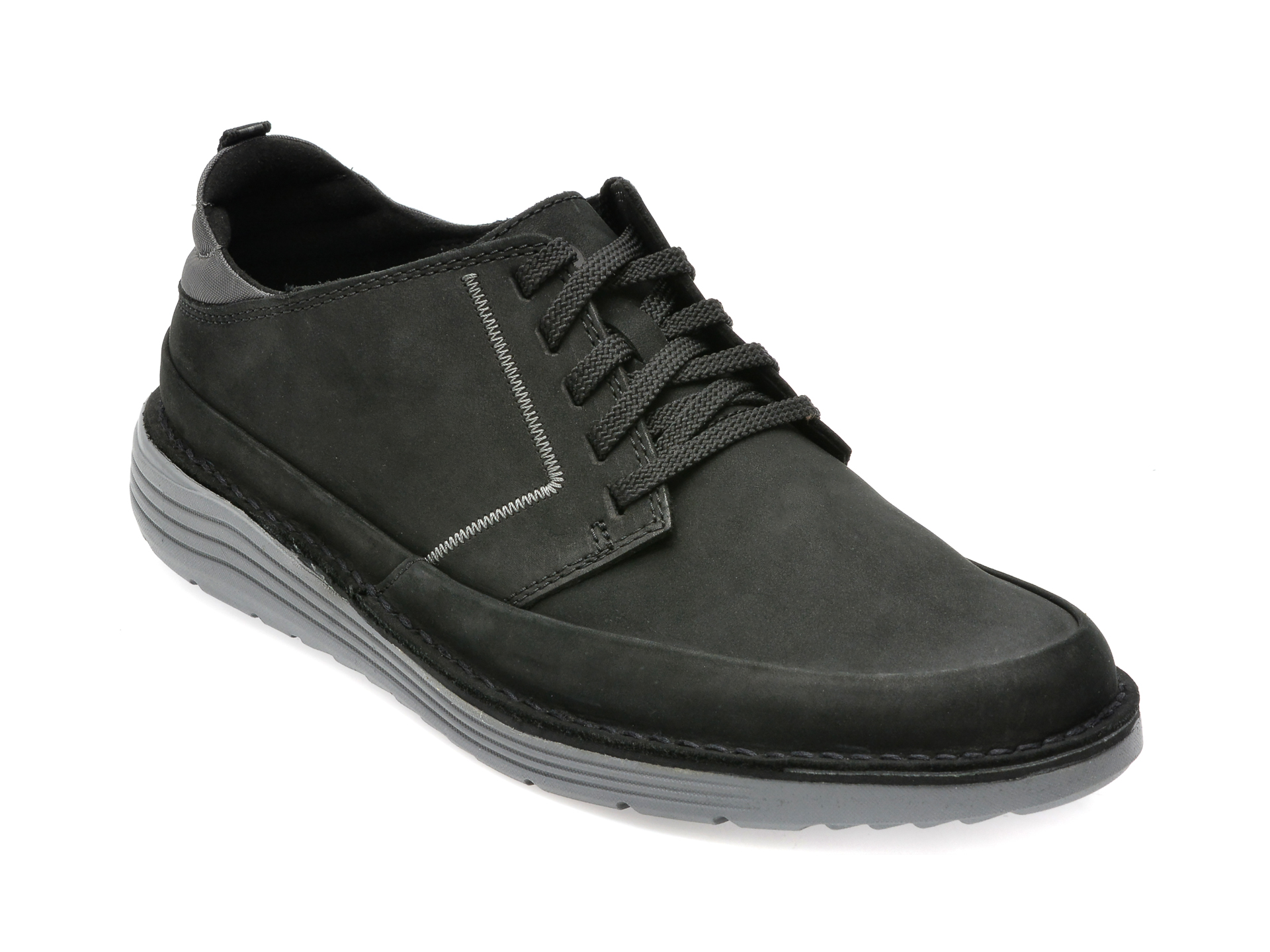 Pantofi CLARKS negri, BRAHLOW, din nabuc barbati 2023-05-28