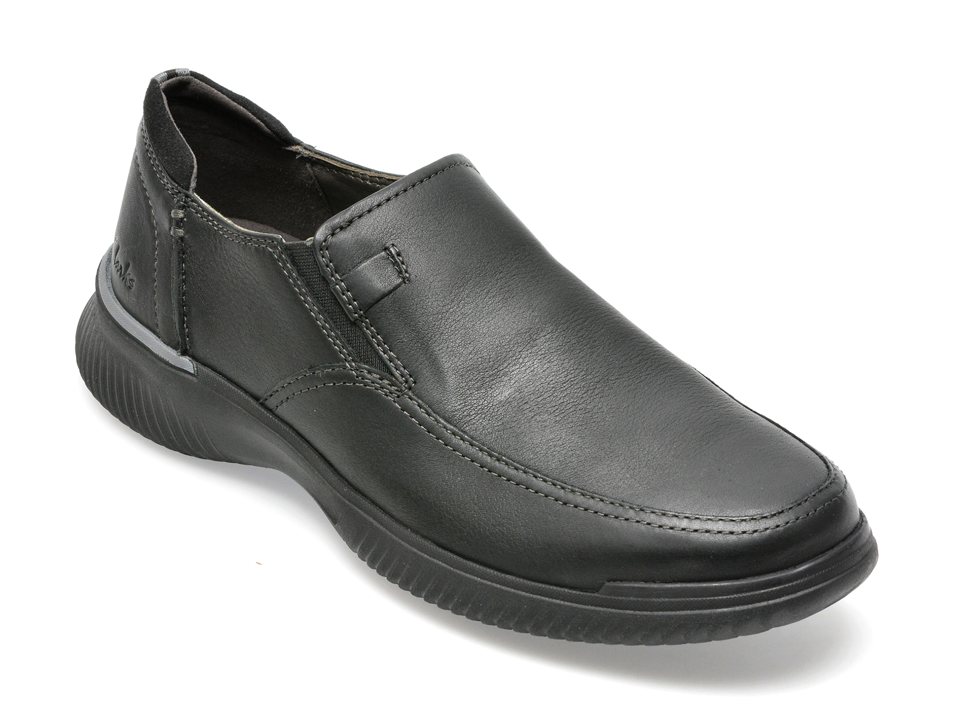 Pantofi CLARKS negri, DONAWAY STEP BLACK LEATHER 01-N , din piele naturala /barbati/pantofi