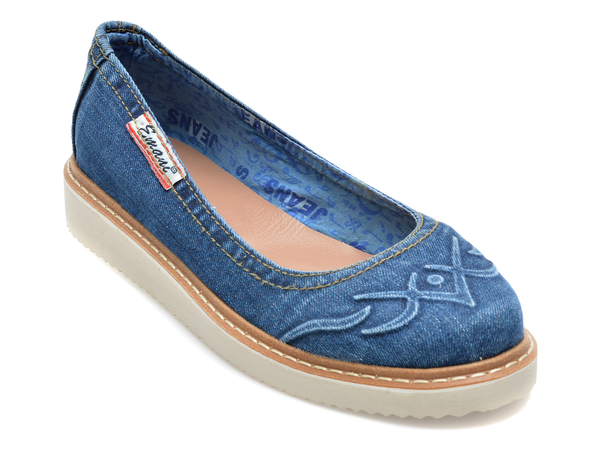 Pantofi EMANI albastri, 20299, din material textil /femei/pantofi