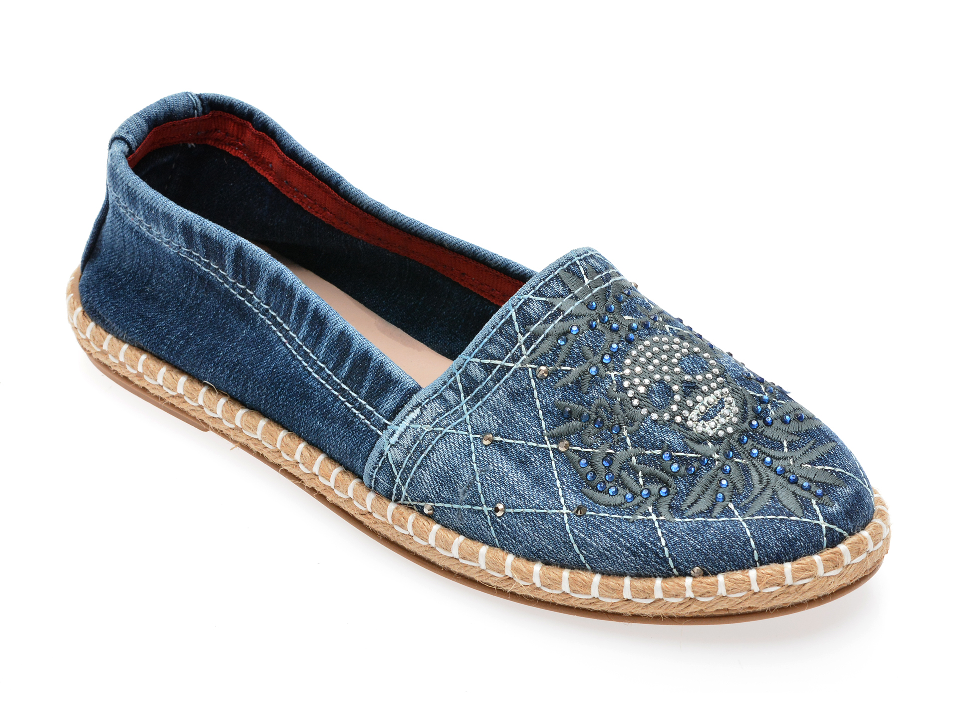 Pantofi EMANI albastri, 2035, din material textil /femei/pantofi