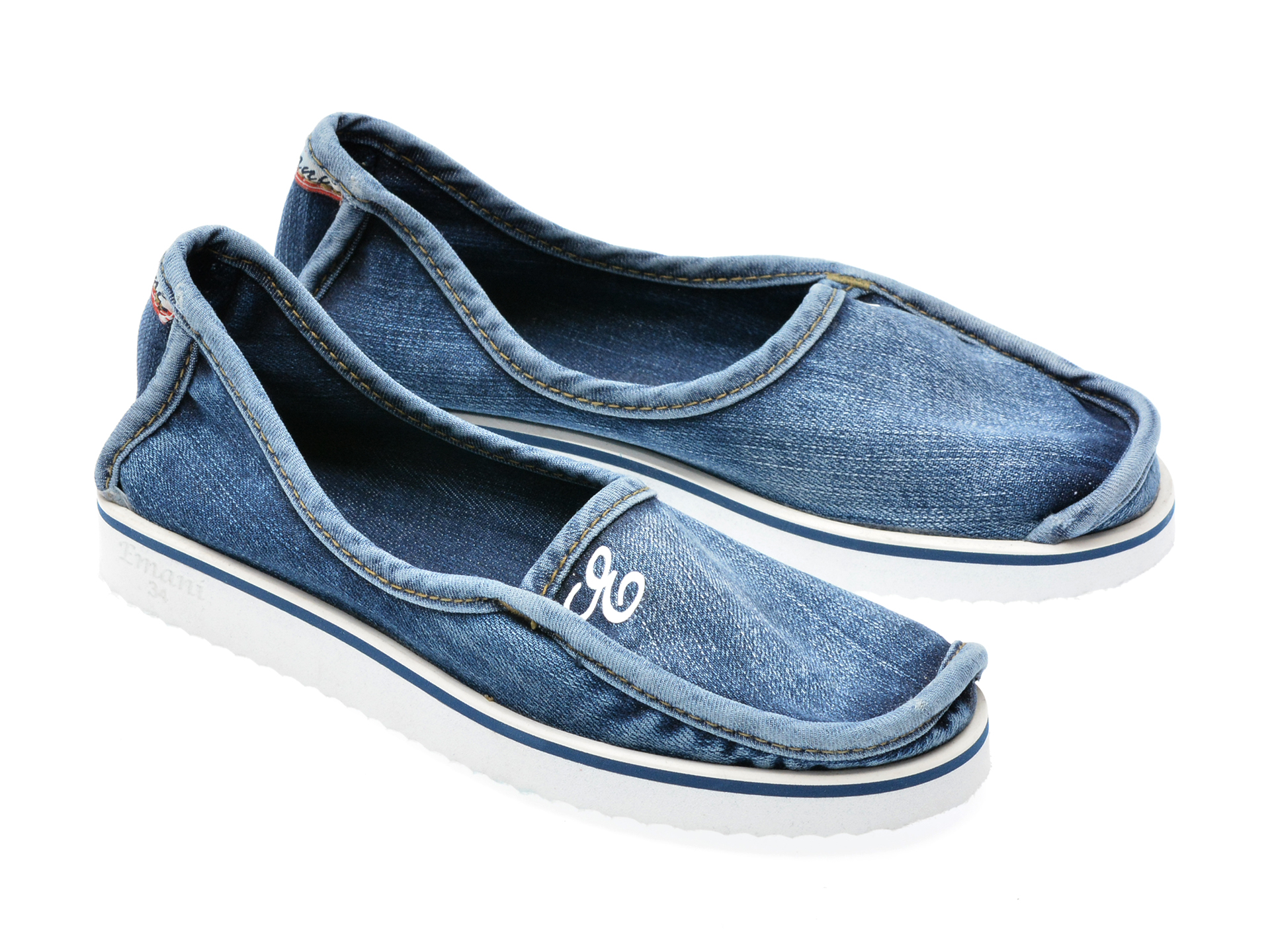 Pantofi EMANI albastri, 20394, din material textil - 4