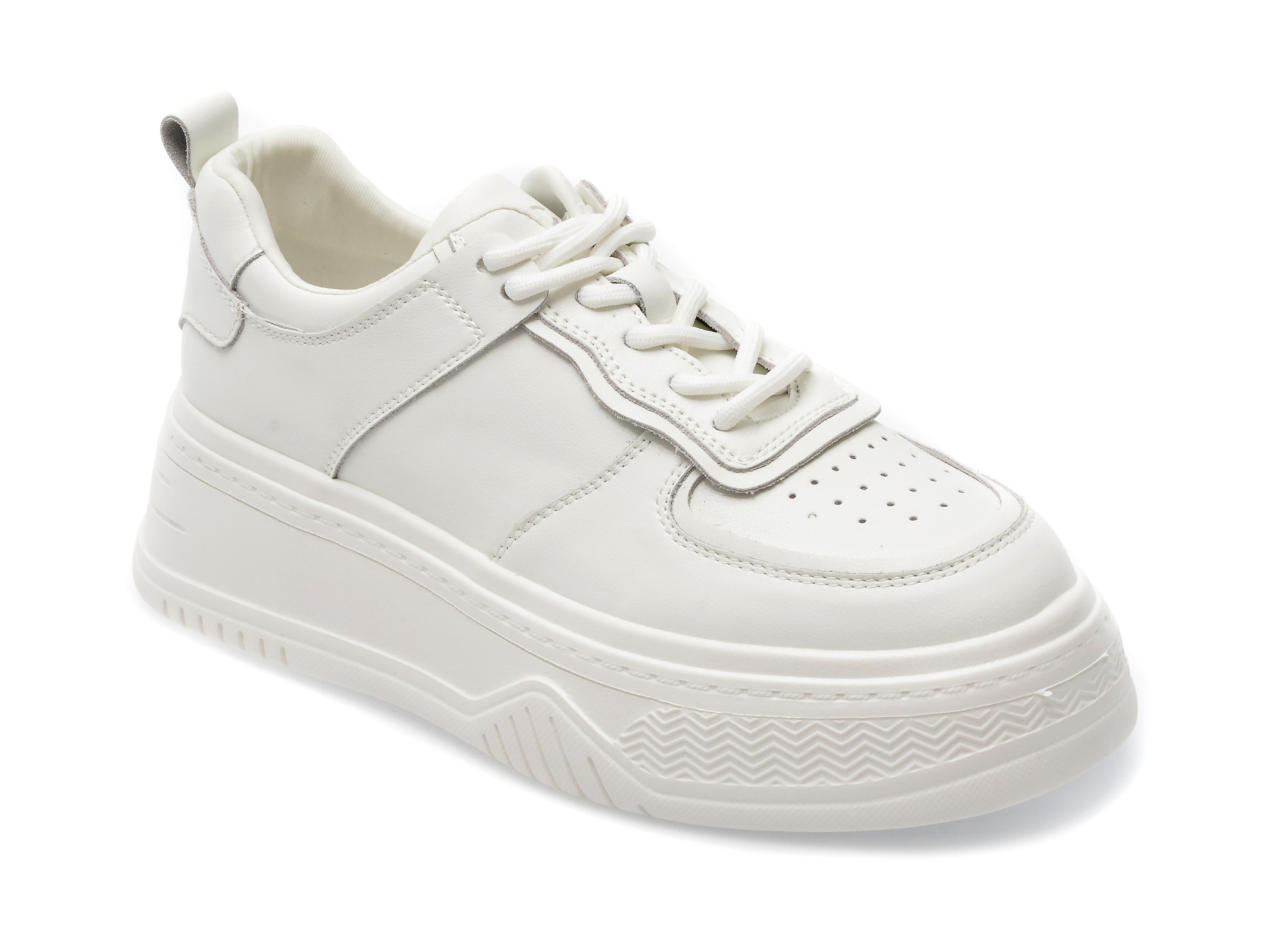 Pantofi EPICA albi, 208091, din piele naturala