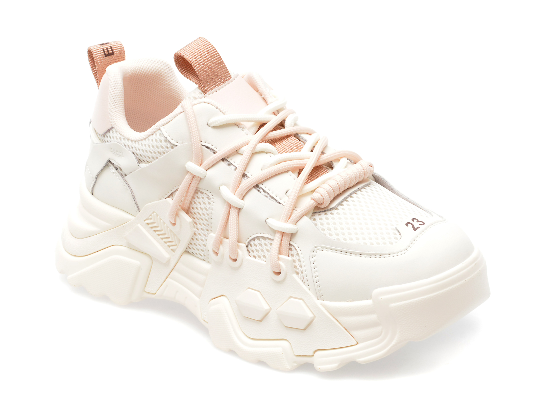 Pantofi EPICA albi, A9263, din piele naturala si material textil