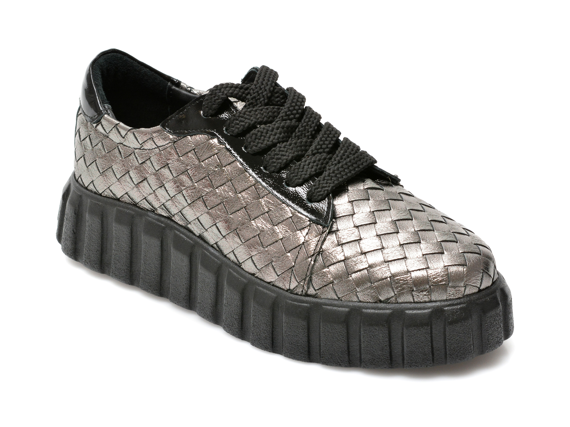 Pantofi EPICA argintii, 111Y211, din piele naturala Epica Epica