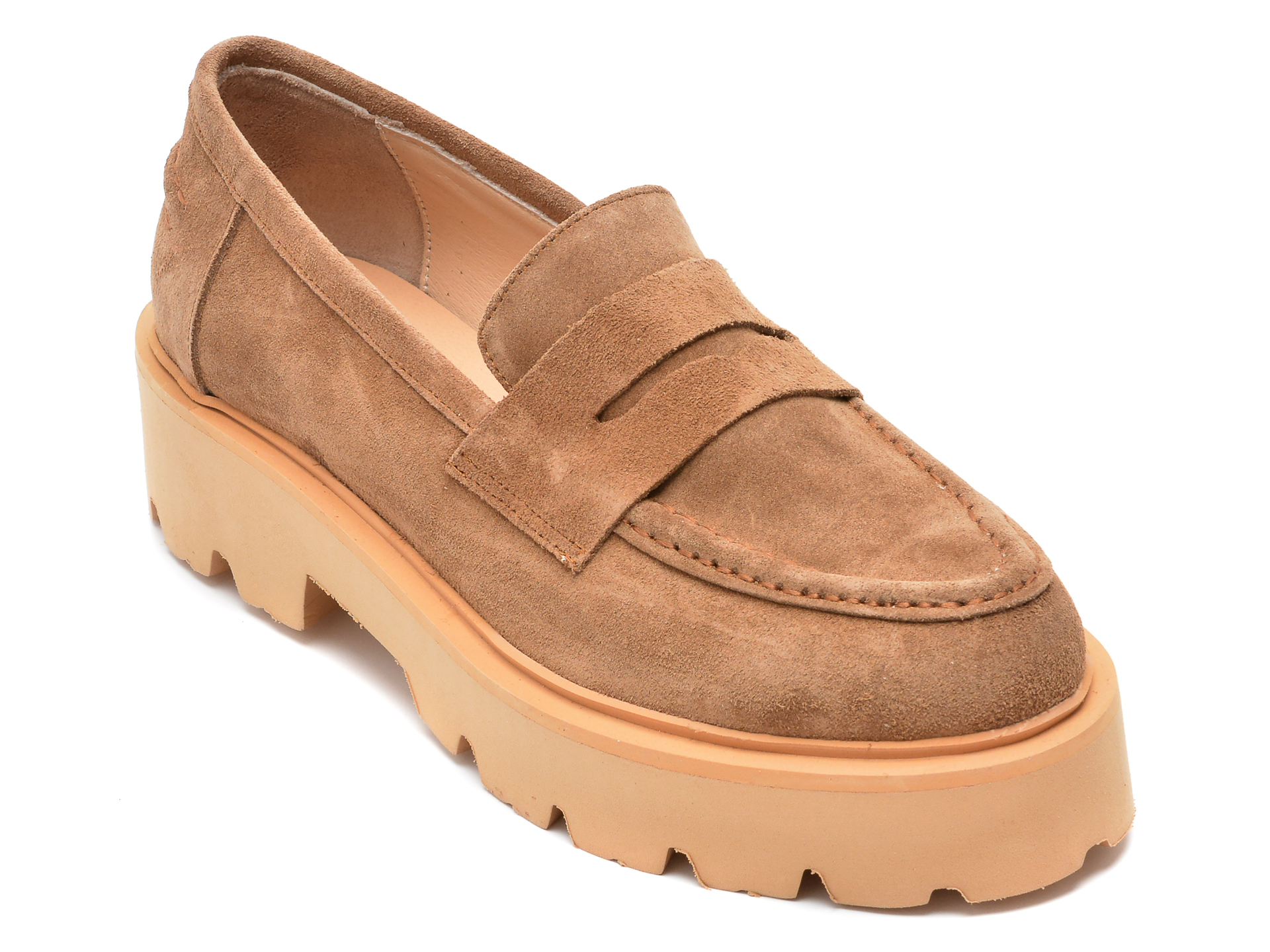 Pantofi EPICA maro, 28806839, din piele intoarsa /femei/mocasini